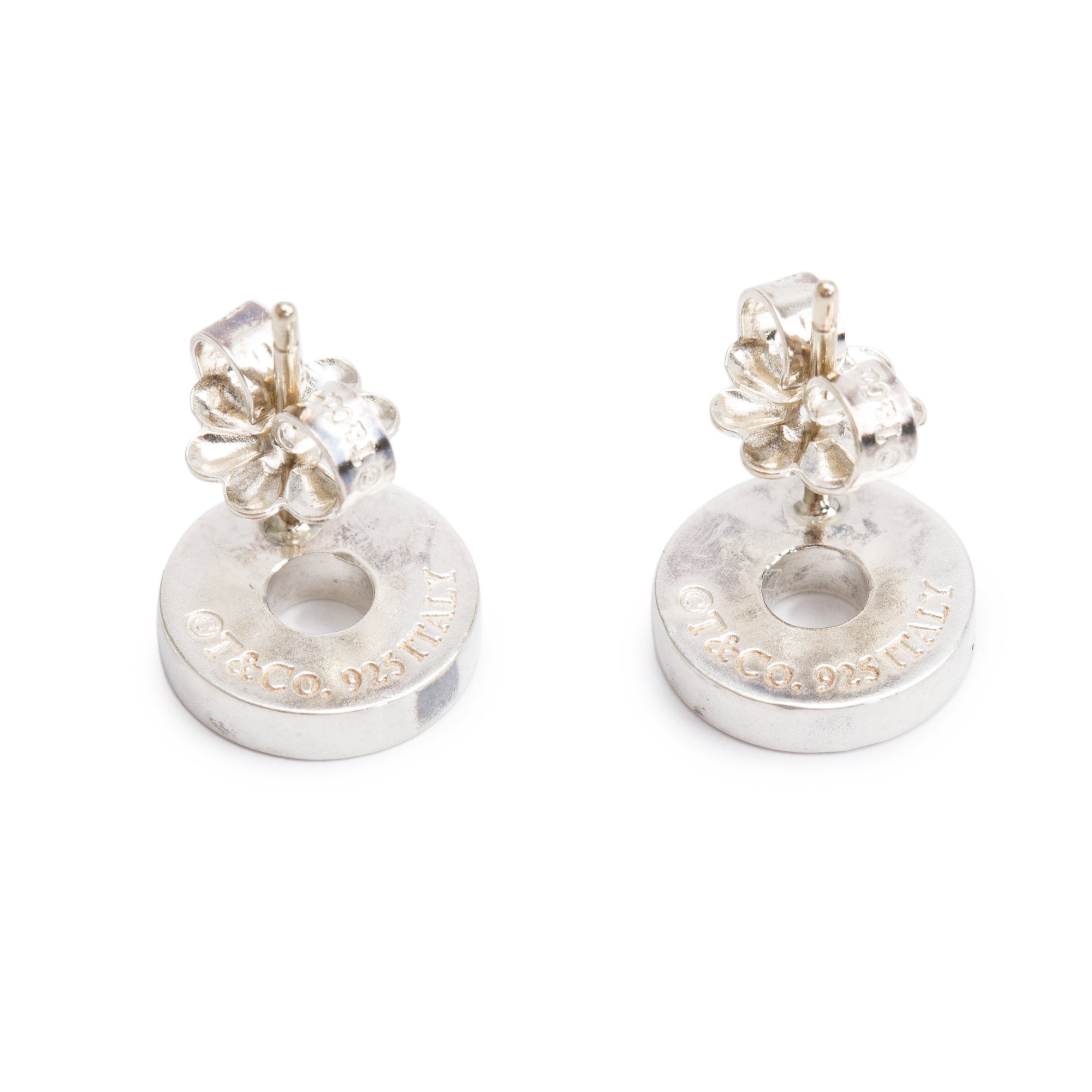 Tiffany & Co. Sterling Silver 1837 Circle Stud Earrings