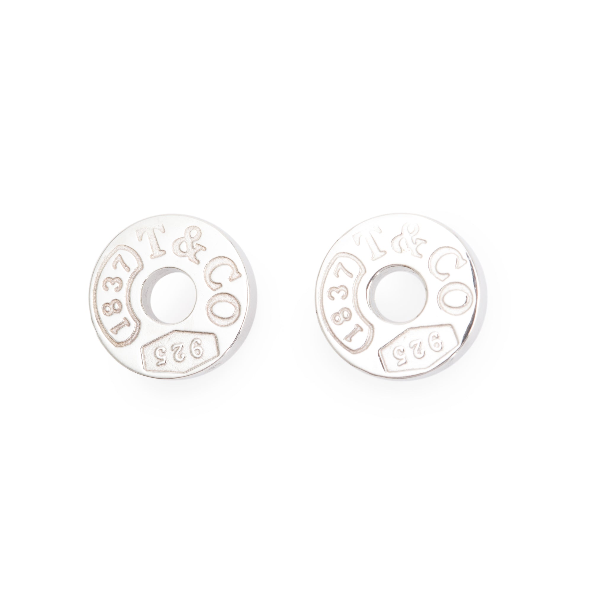 Tiffany & Co. Sterling Silver 1837 Circle Stud Earrings