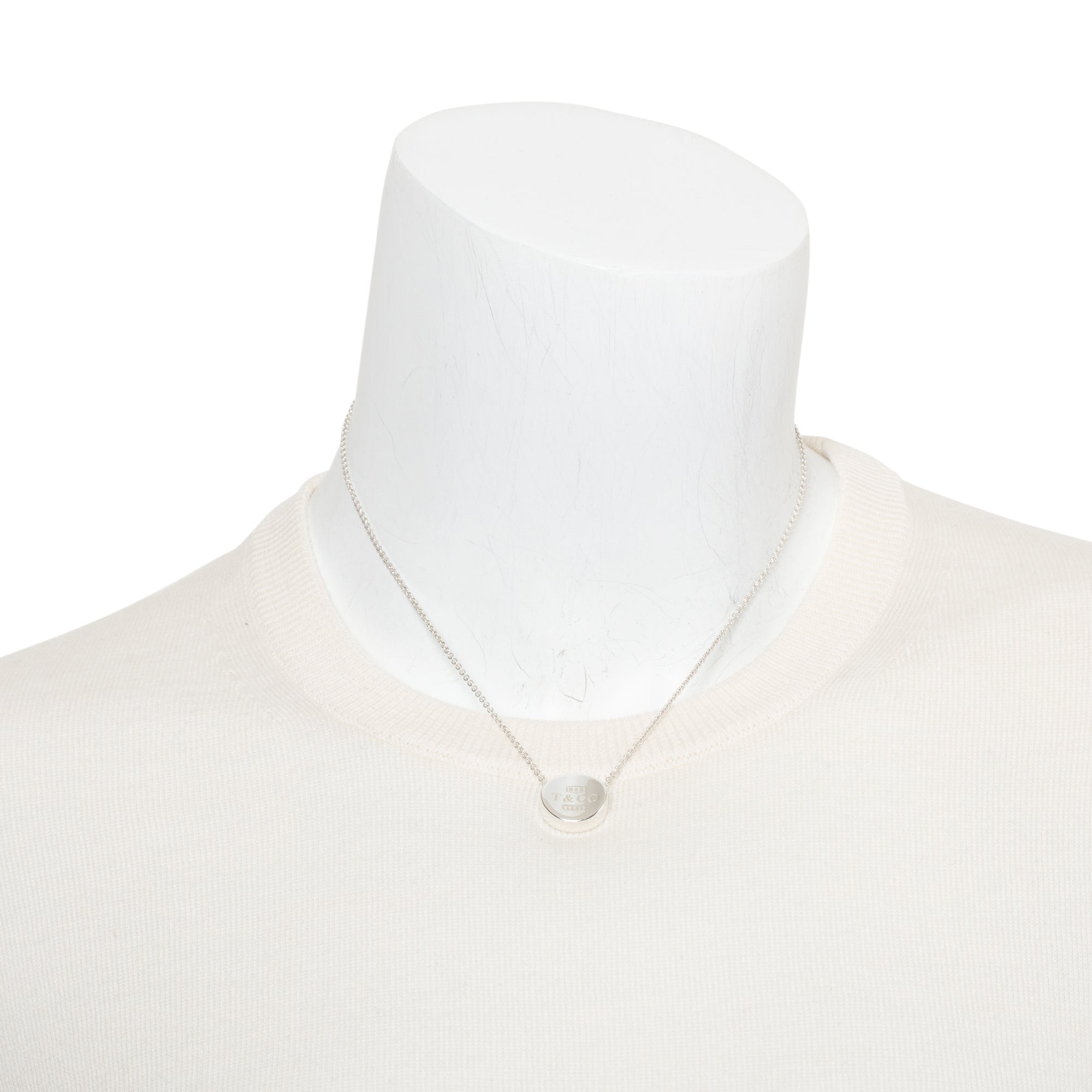 Tiffany & Co. Sterling Silver 1837 Concave Pendant Necklace