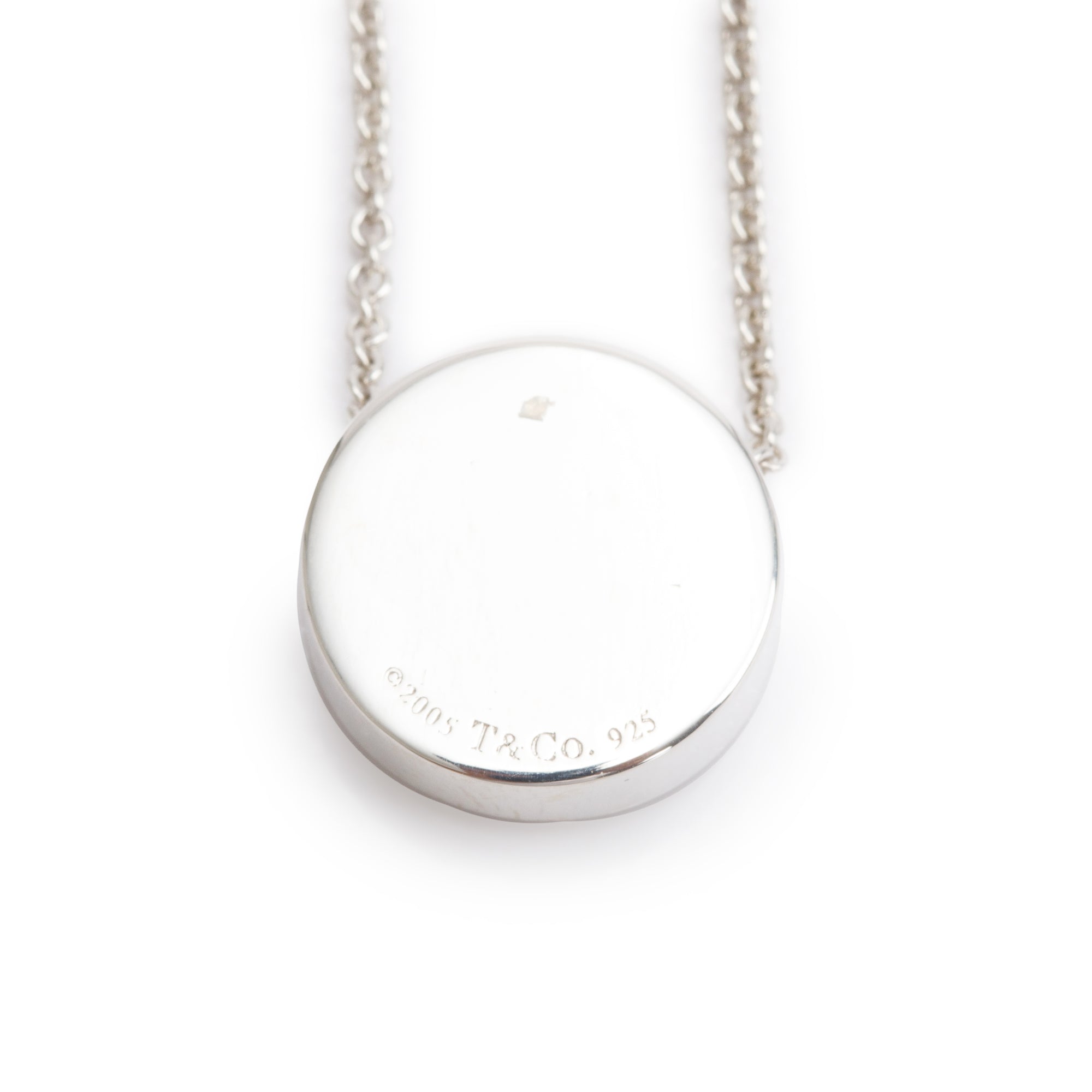 Tiffany & Co. Sterling Silver 1837 Concave Pendant Necklace