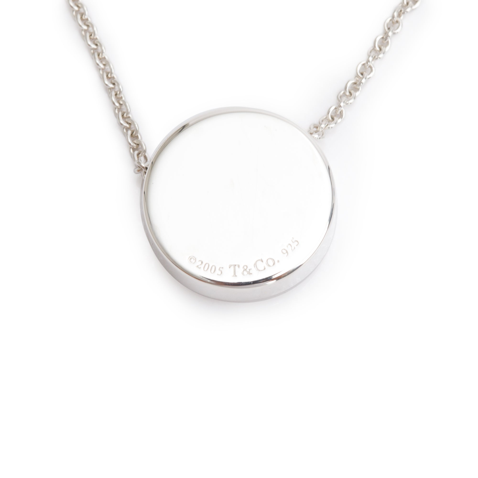 Tiffany & Co. Sterling Silver 1837 Concave Pendant Necklace