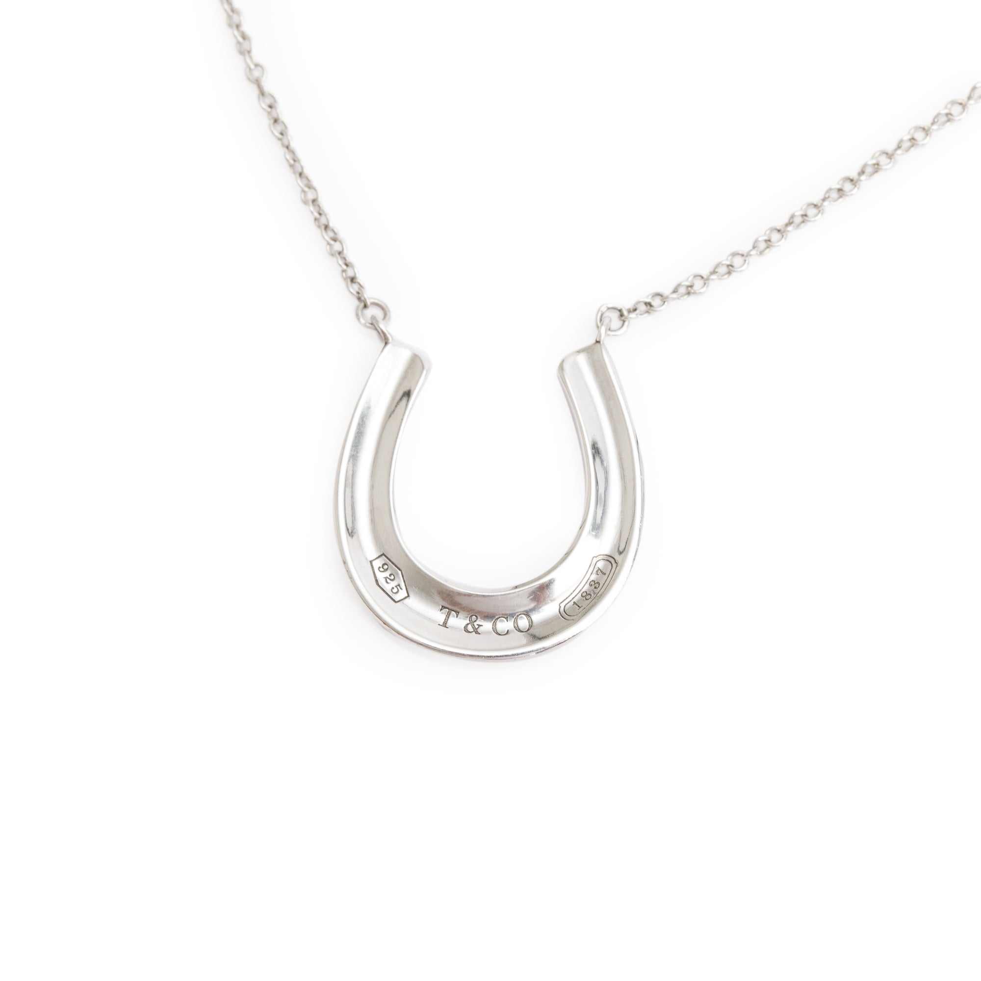 Tiffany & Co. Sterling Silver 1837 Horseshoe Pendant Necklace