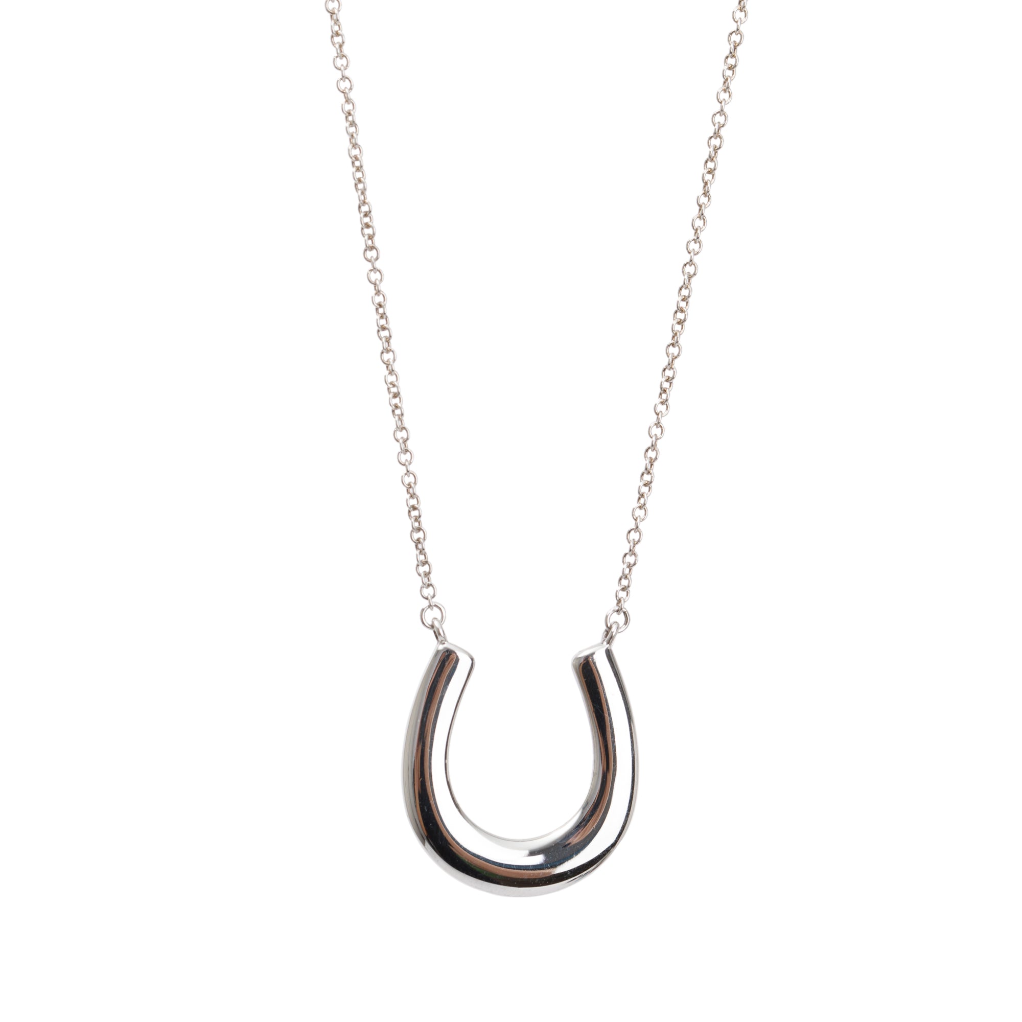 Tiffany & Co. Sterling Silver 1837 Horseshoe Pendant Necklace