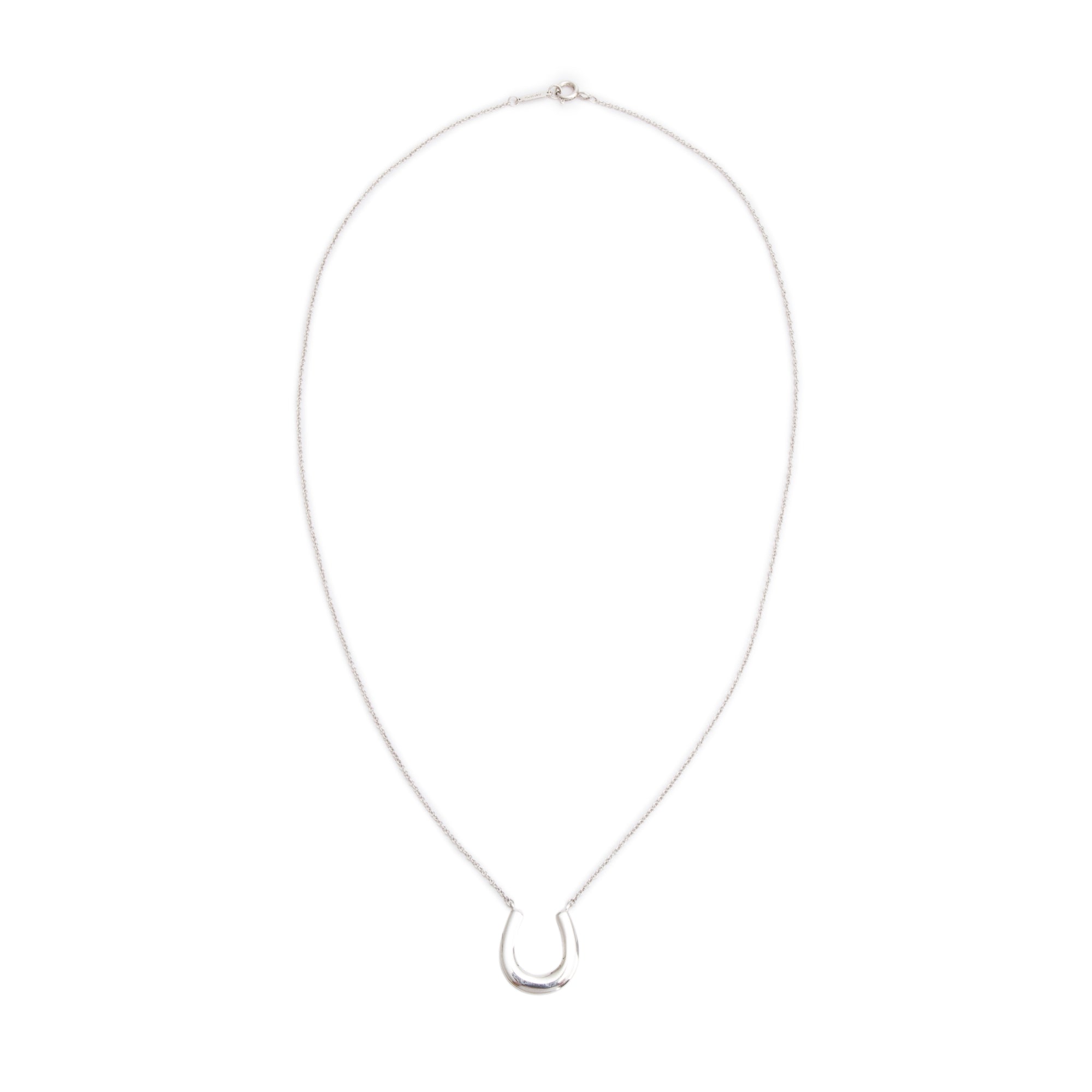 Tiffany & Co. Sterling Silver 1837 Horseshoe Pendant Necklace