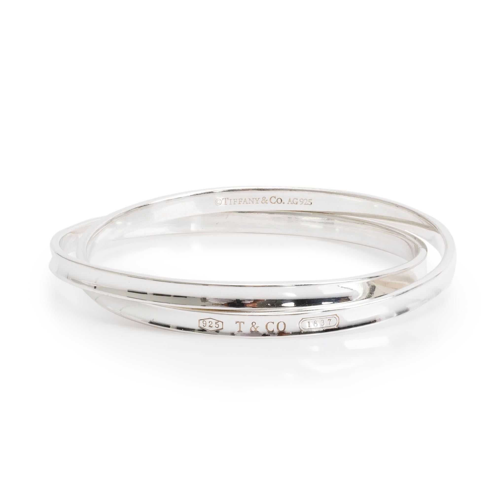 Tiffany & Co. Sterling Silver 1837 Interlocking Circles Bangle