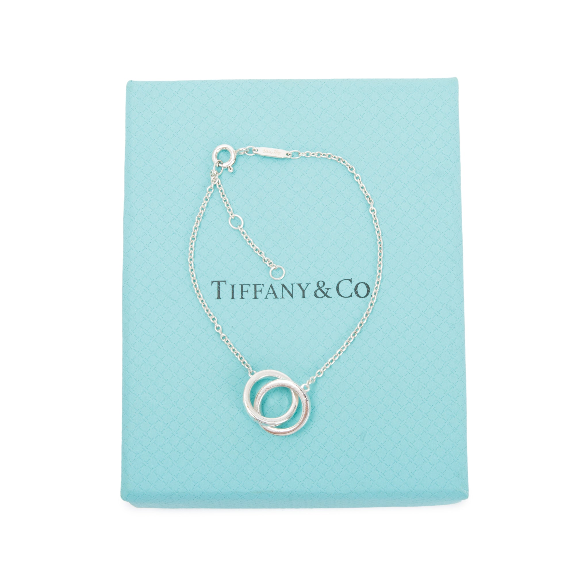 Tiffany & Co. Sterling Silver 1837 Interlocking Circles Chain Bracelet w/ Box