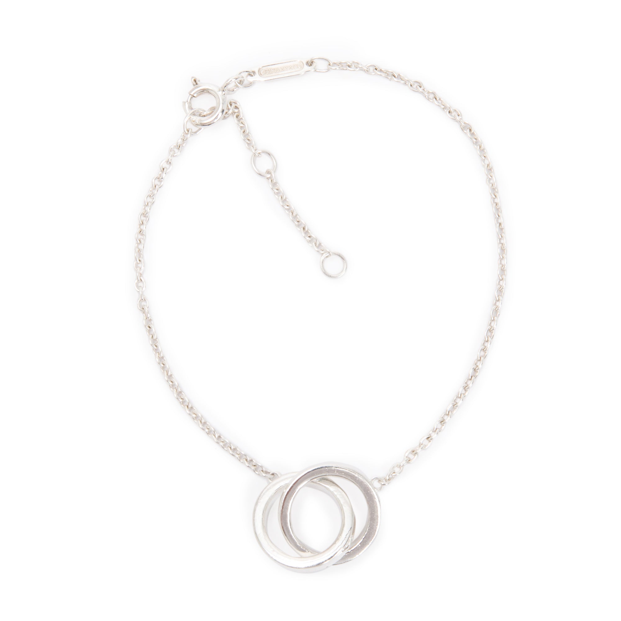 Tiffany & Co. Sterling Silver 1837 Interlocking Circles Chain Bracelet w/ Box