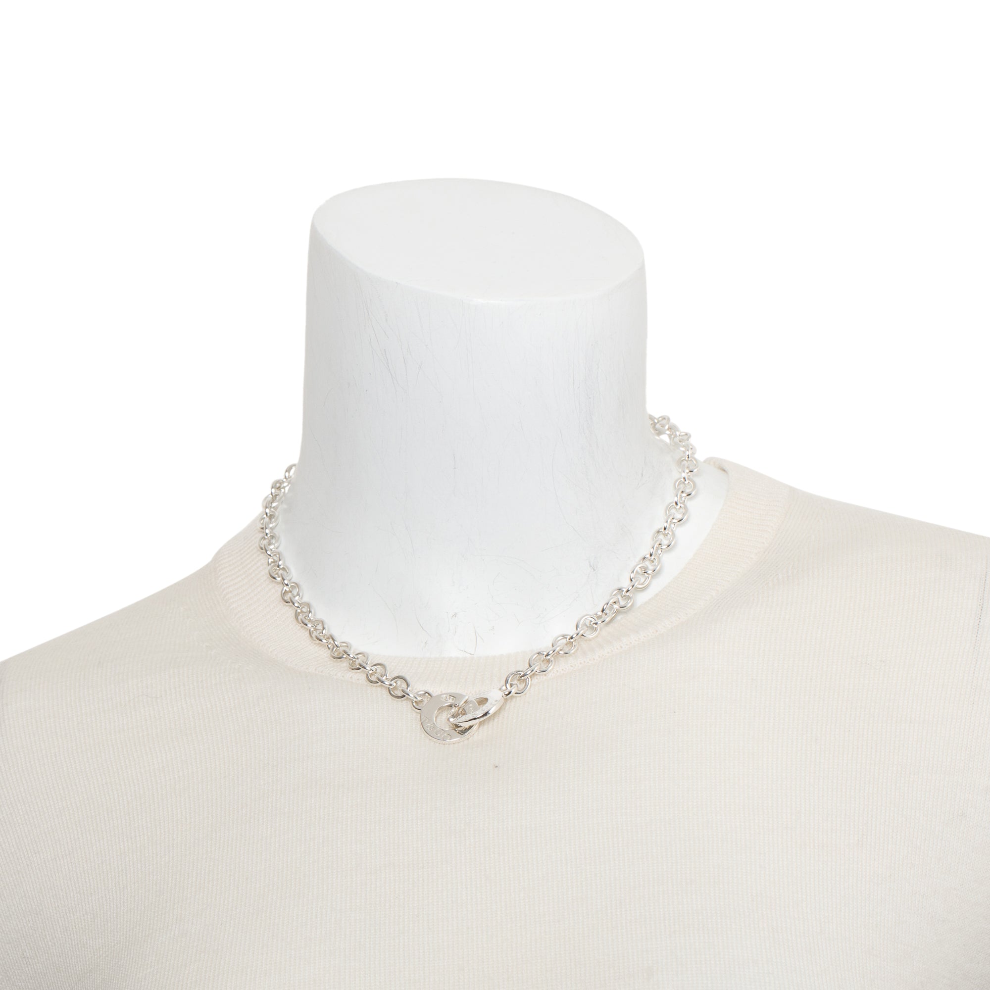 Tiffany & Co. Sterling Silver 1837 Interlocking Circles Chain Necklace