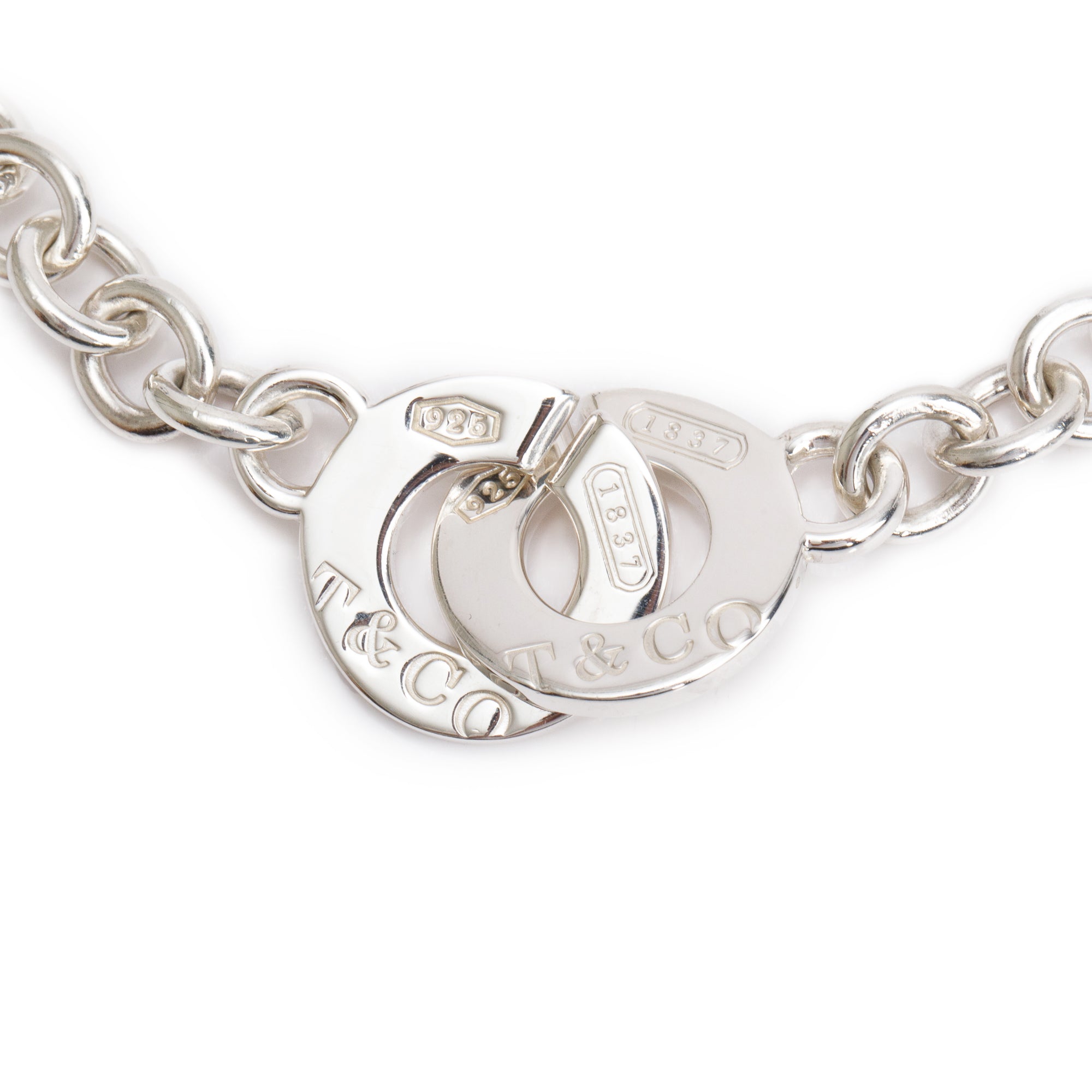Tiffany & Co. Sterling Silver 1837 Interlocking Circles Chain Necklace