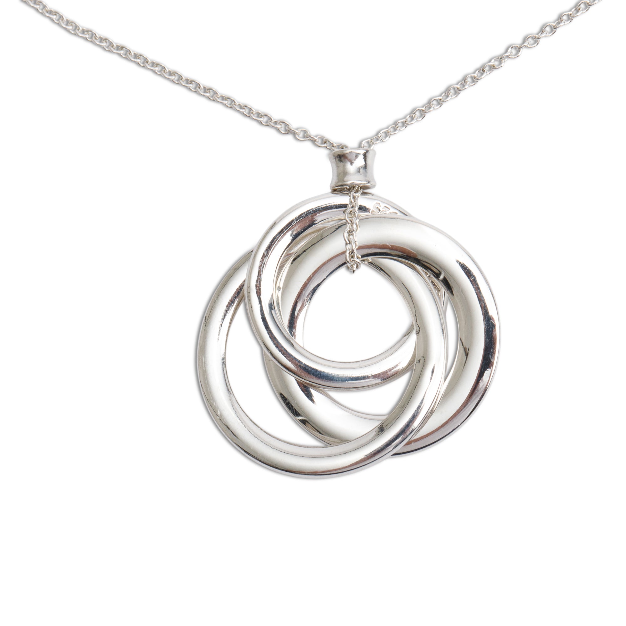 Tiffany & Co. Sterling Silver 1837 Interlocking Circles Pendant Necklace