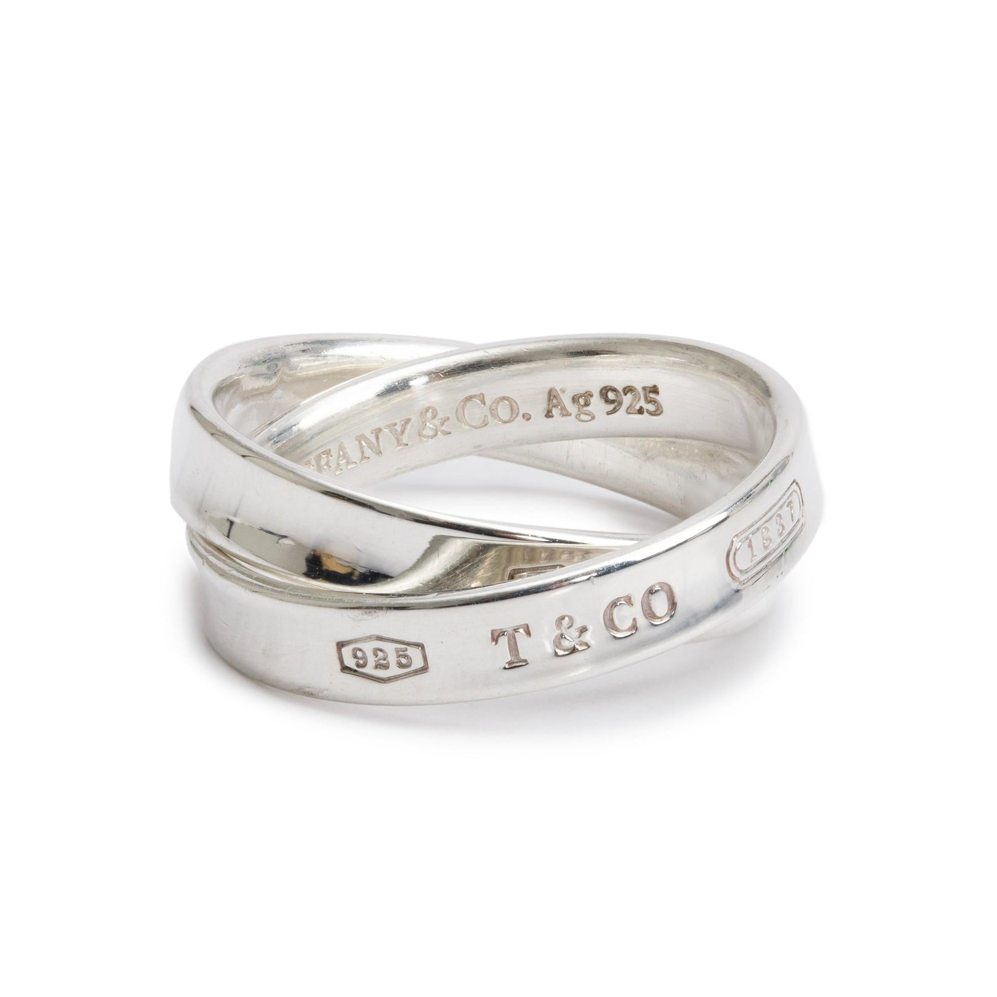 Tiffany & Co. Sterling Silver 1837 Interlocking Circles Ring, Size 5