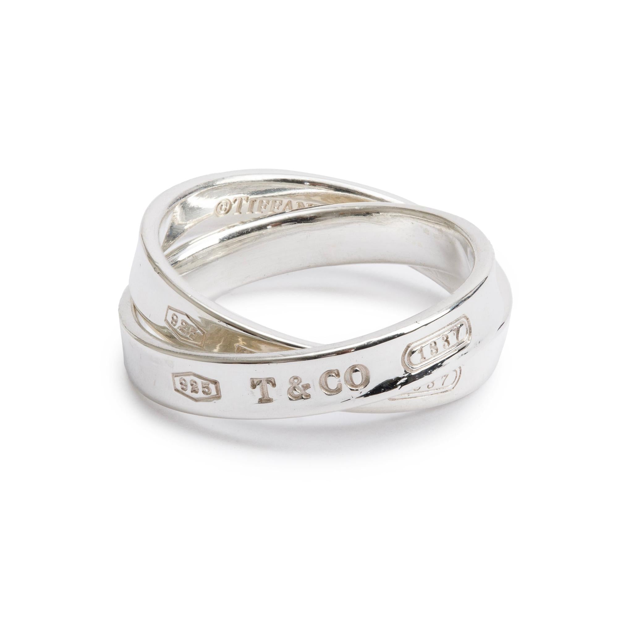 Tiffany & Co. Sterling Silver 1837 Interlocking Circles Ring, Size 5.75