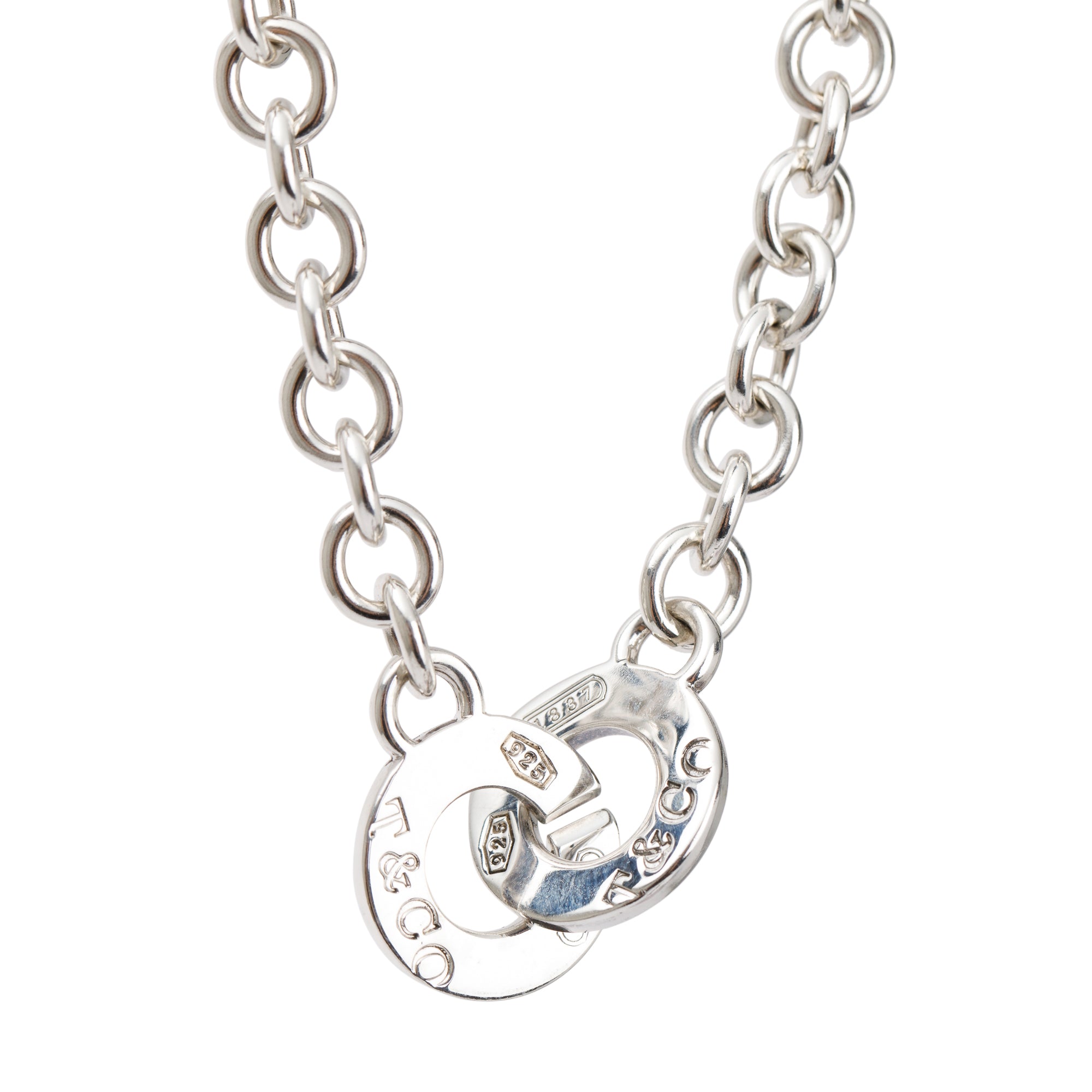 Tiffany & Co. Sterling Silver 1837 Interlocking Necklace