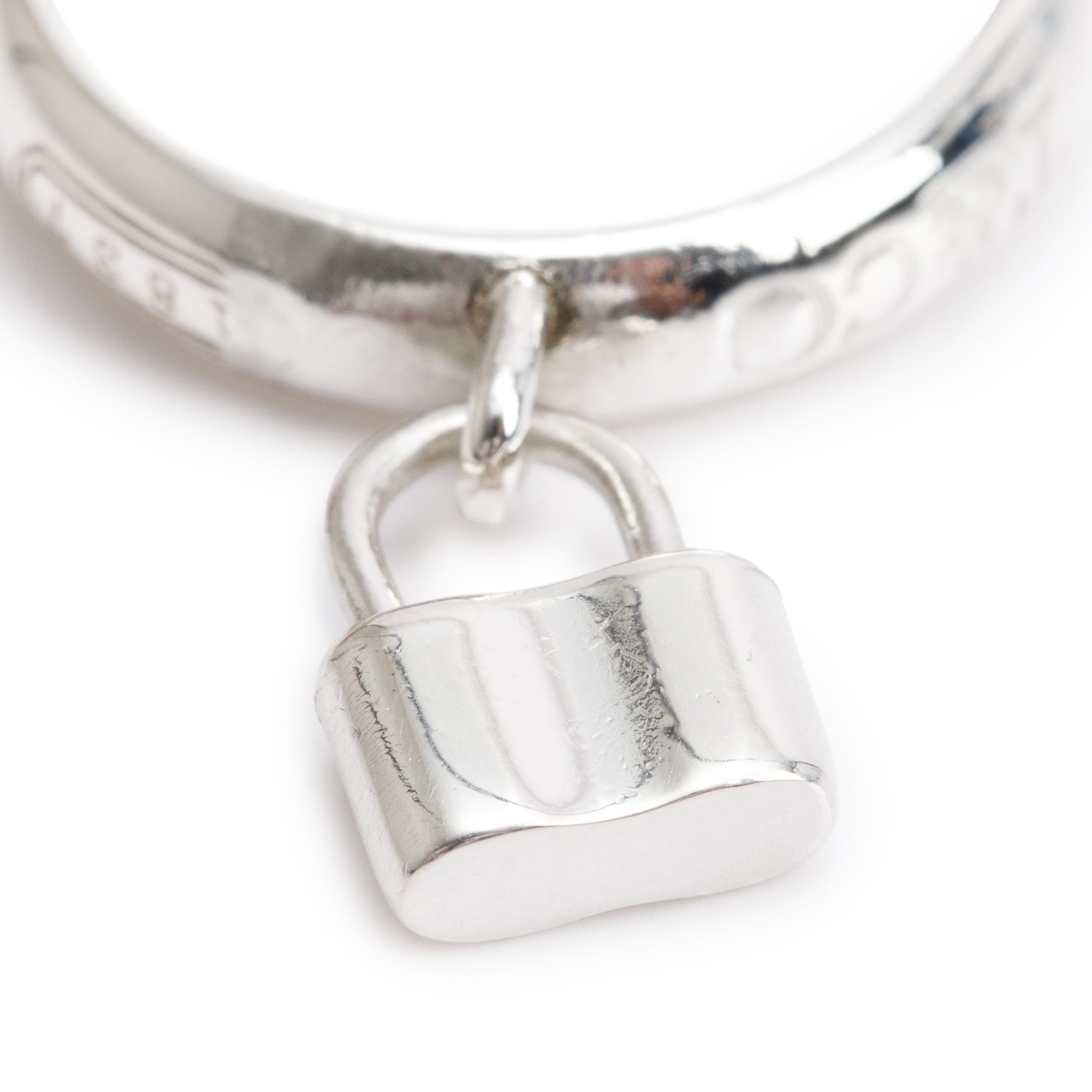 Tiffany & Co. Sterling Silver 1837 Lock Charm Ring, Size 5.5