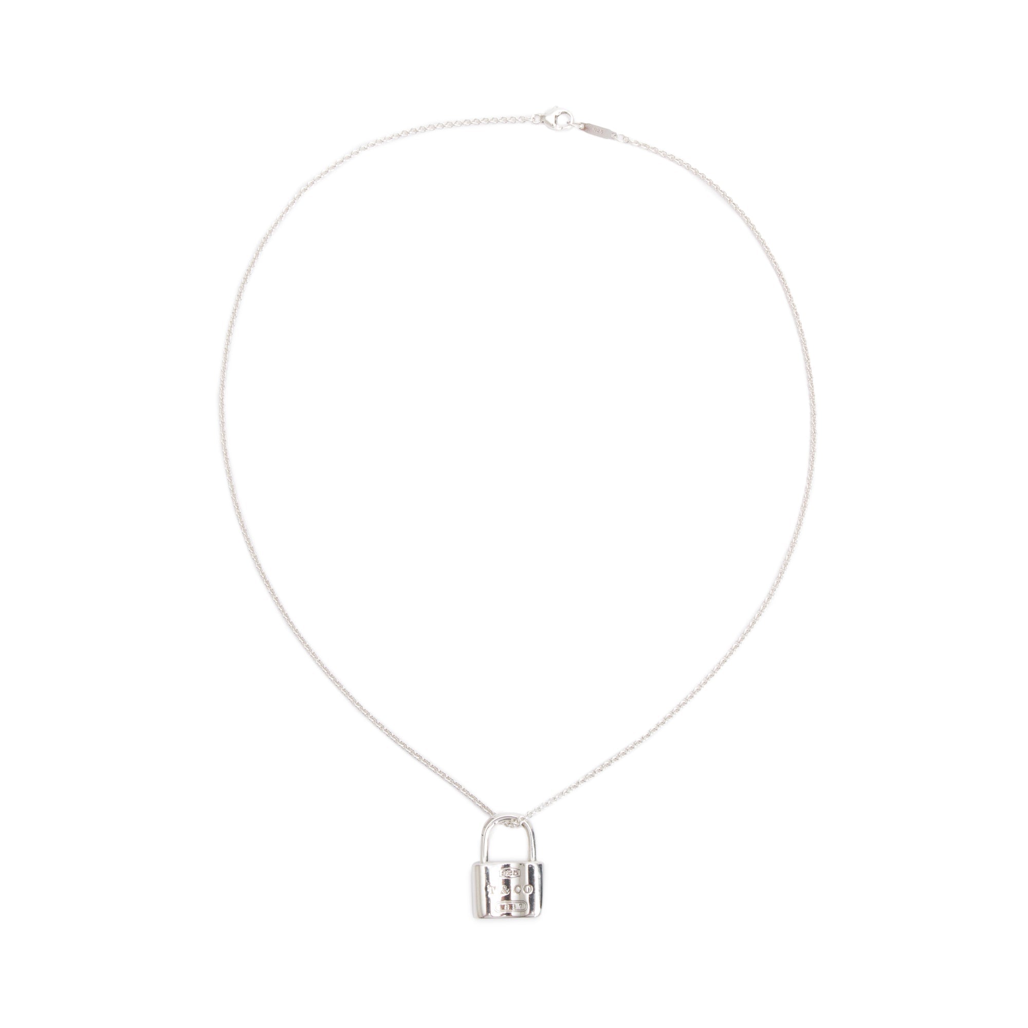 Tiffany & Co. Sterling Silver 1837 Lock Pendant Necklace
