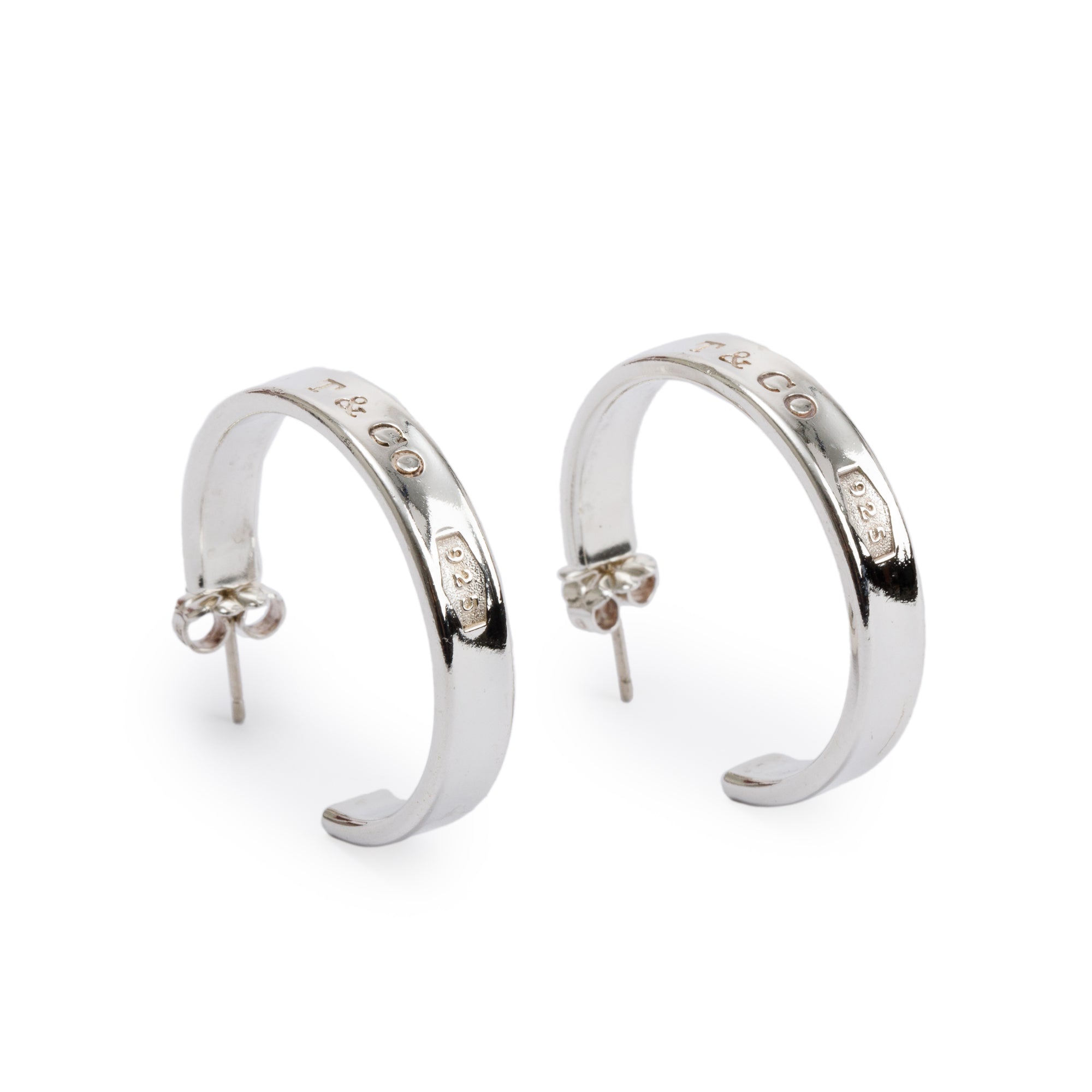 Tiffany & Co. Sterling Silver 1837 Medium Hoop Earrings