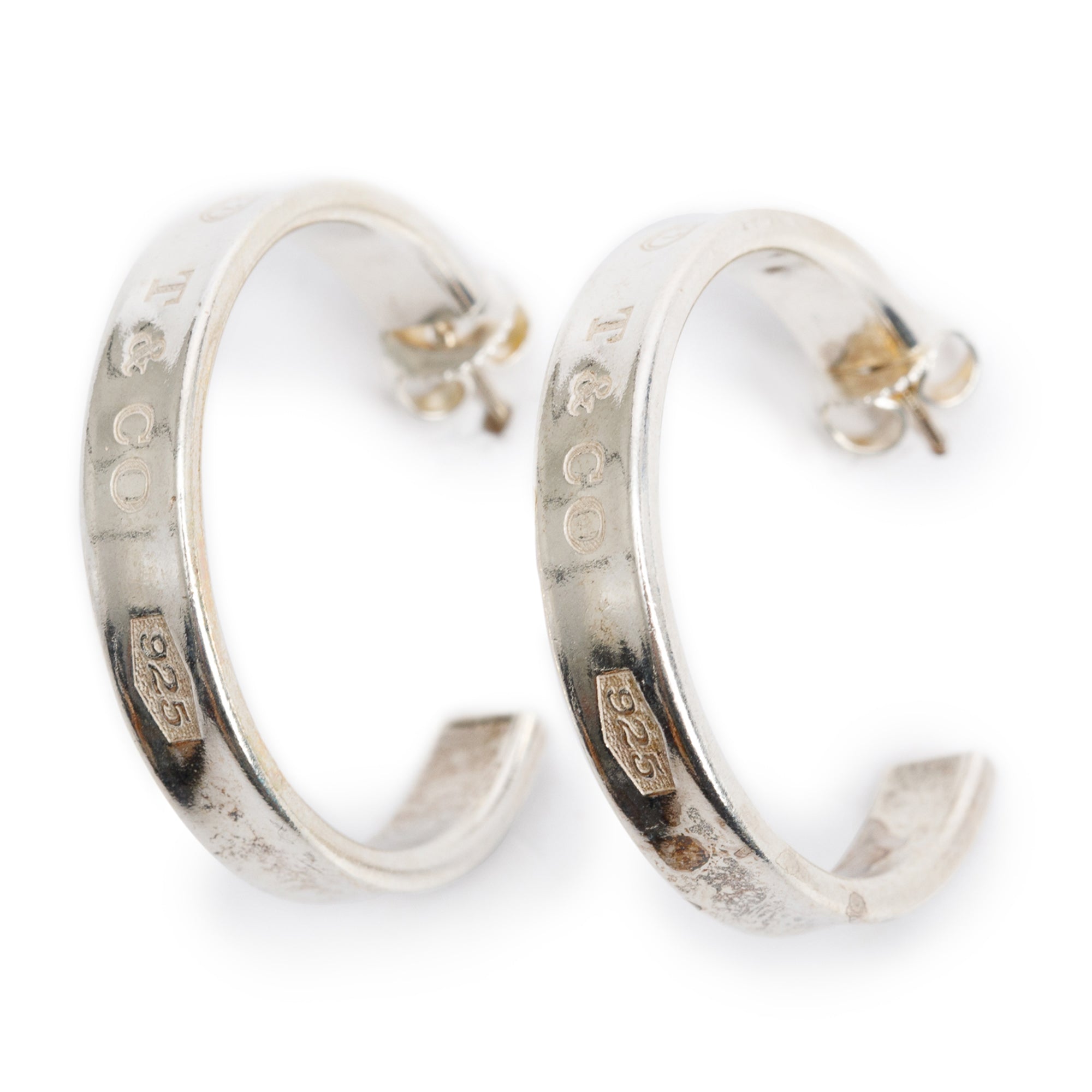 Tiffany & Co. Sterling Silver 1837 Medium Hoop Earrings