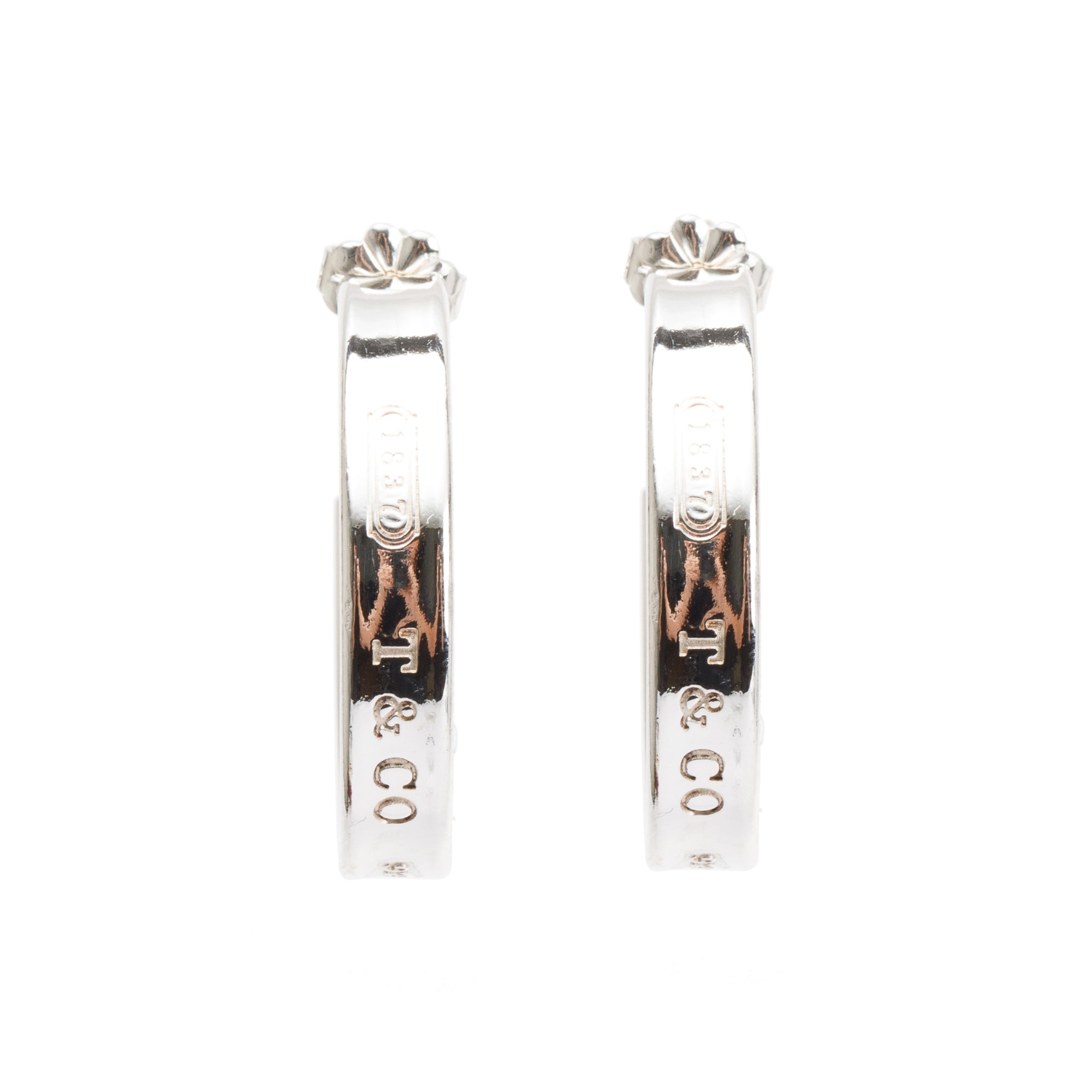 Tiffany & Co. Sterling Silver 1837 Medium Hoop Earrings