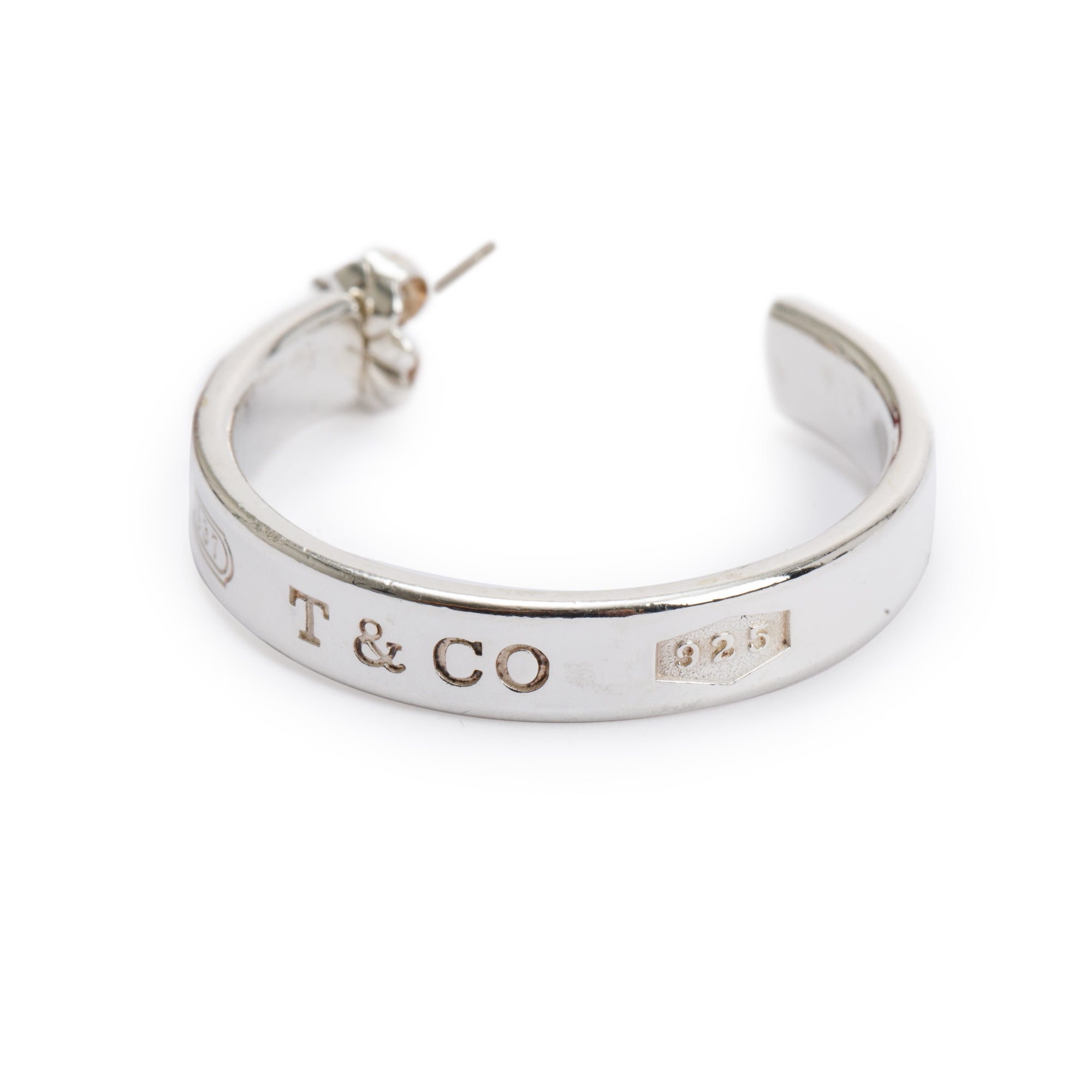 Tiffany & Co. Sterling Silver 1837 Medium Hoop Earrings