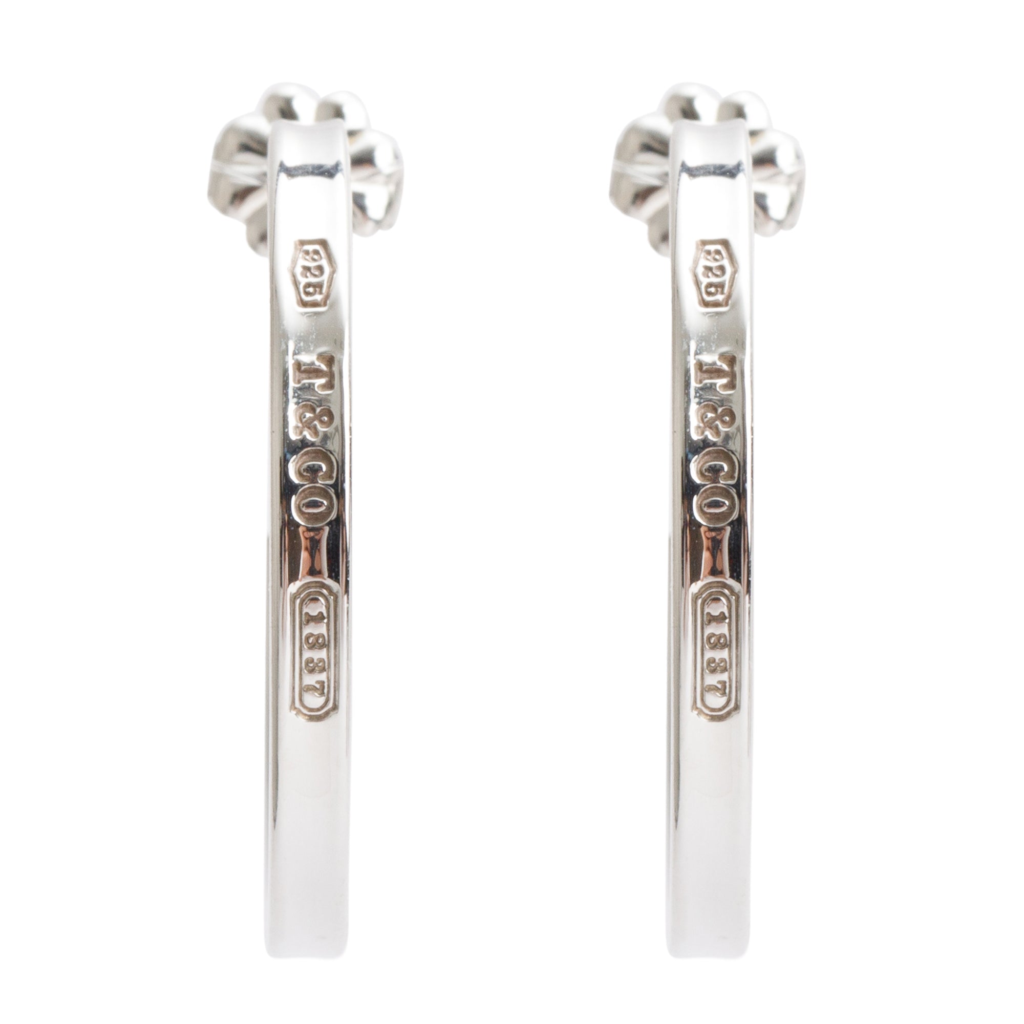Tiffany & Co. Sterling Silver 1837 Medium Narrow Hoop Earrings