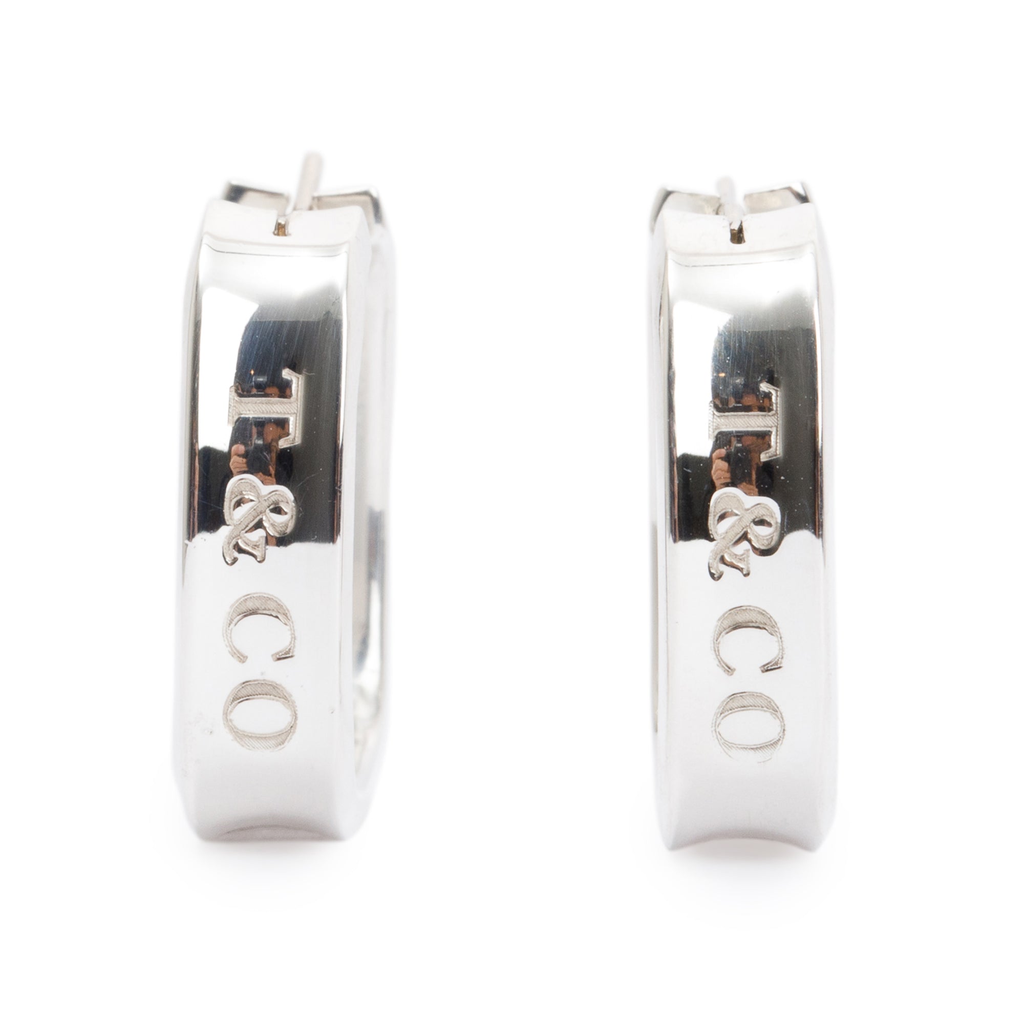 Tiffany & Co. Sterling Silver 1837 Medium Square Hoop Earrings