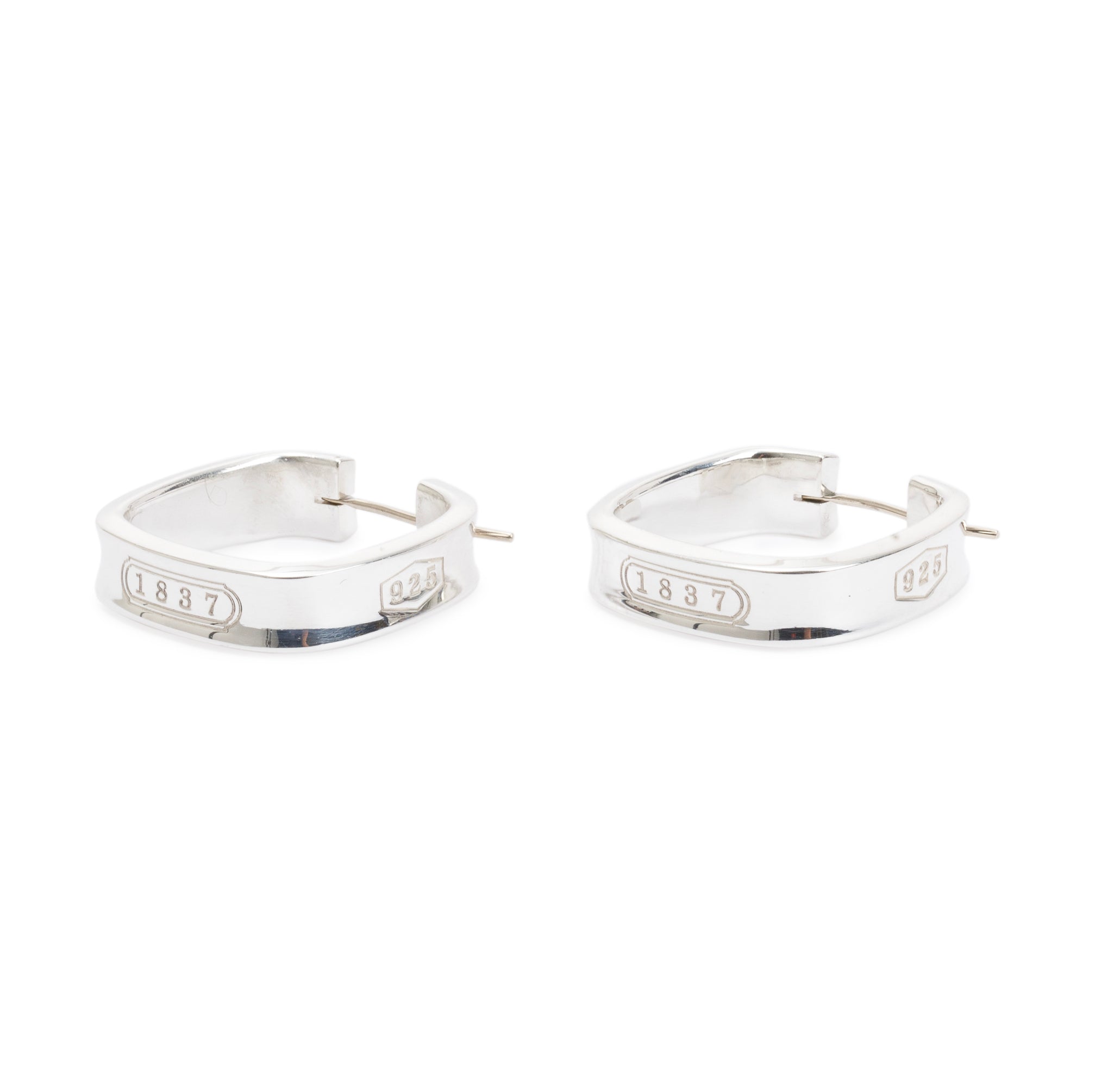 Tiffany & Co. Sterling Silver 1837 Medium Square Hoop Earrings