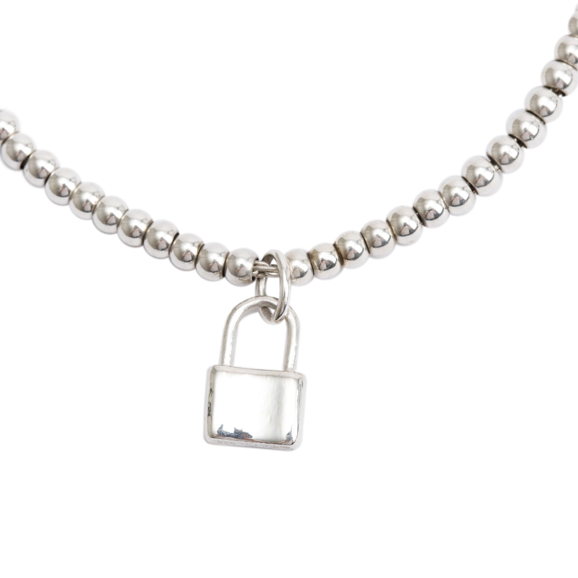 Tiffany & Co. Sterling Silver 1837 Mini Lock 3MM Bead Bracelet