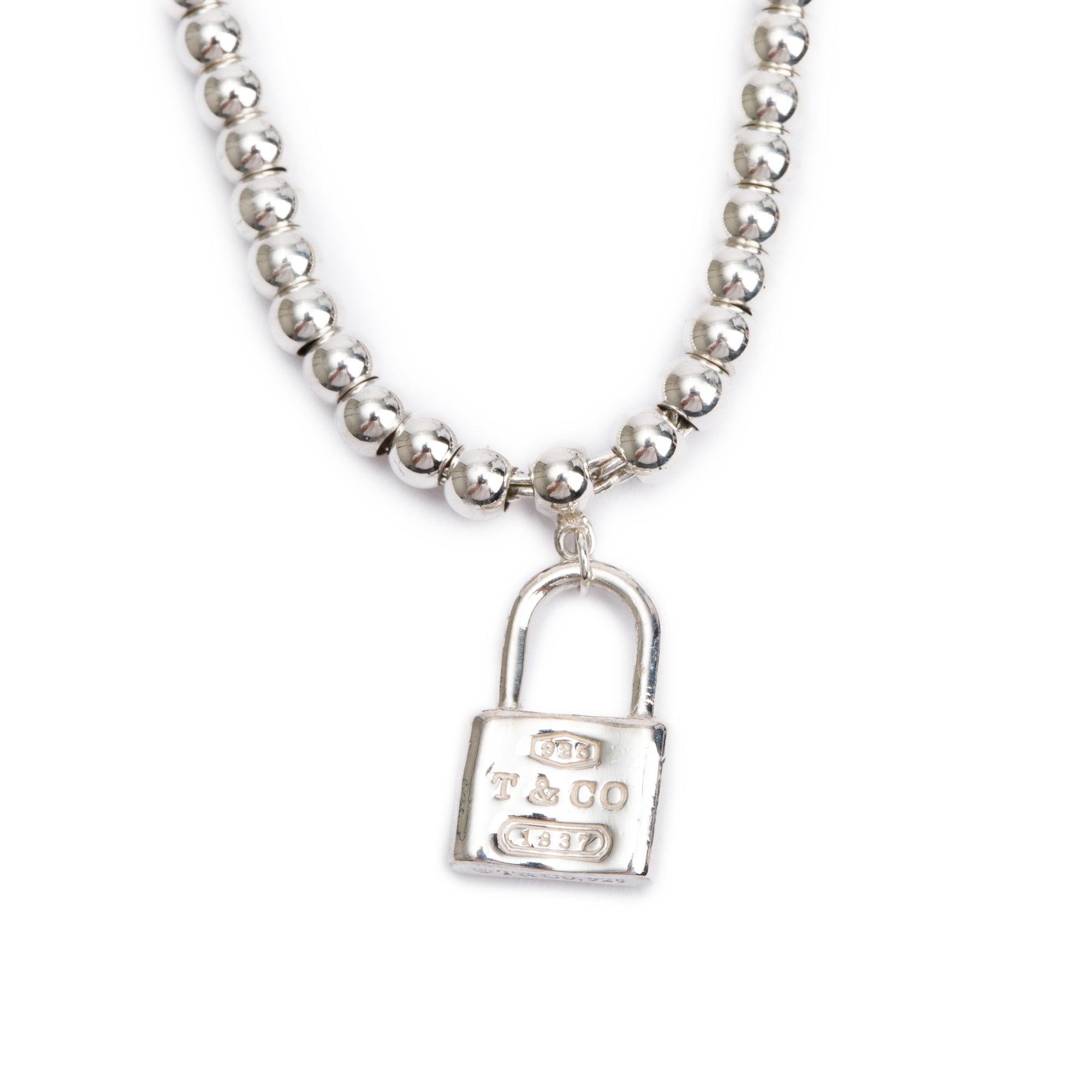 Tiffany & Co. Sterling Silver 1837 Mini Lock 3MM Bead Bracelet