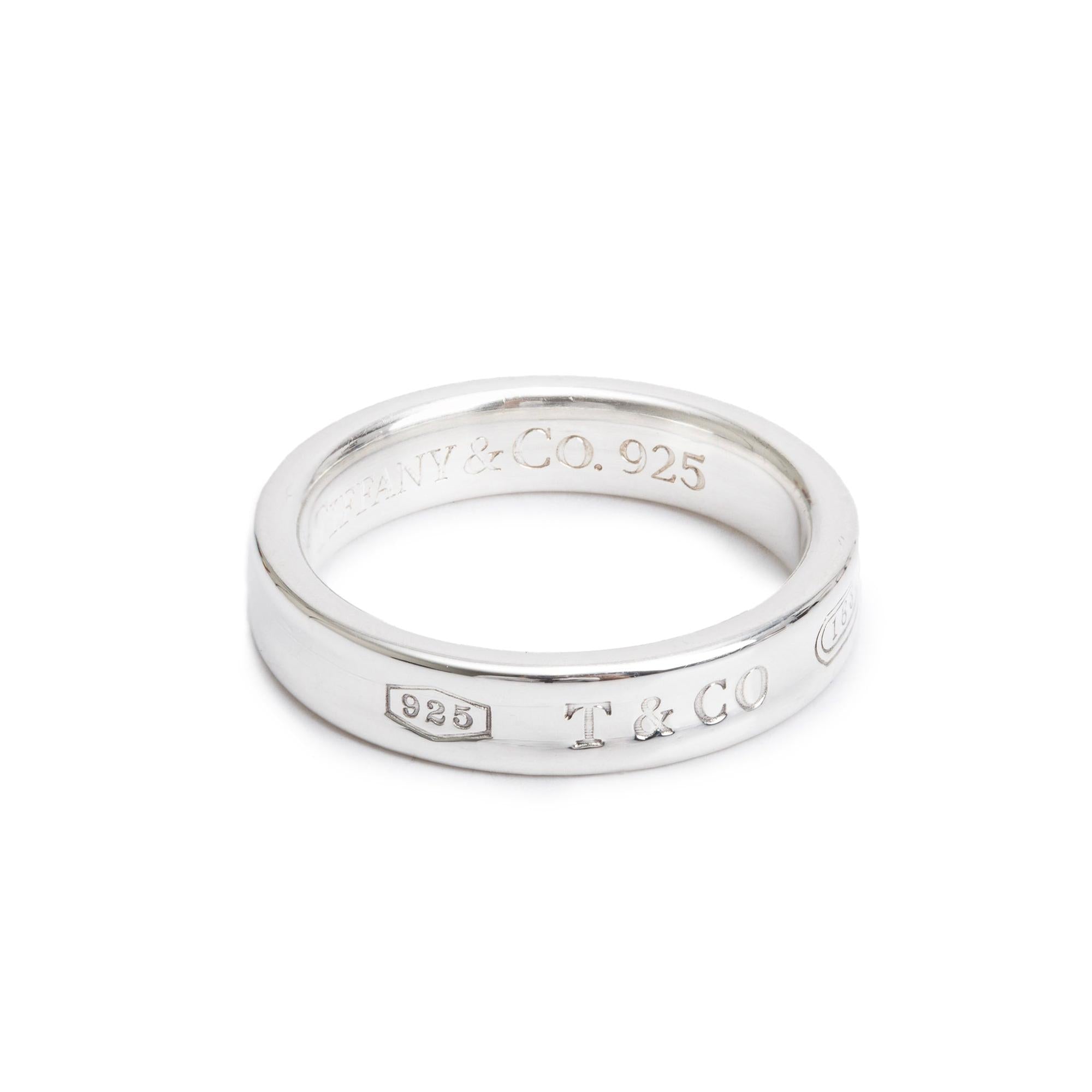 Tiffany & Co. Sterling Silver 1837 Narrow Ring, Size 5