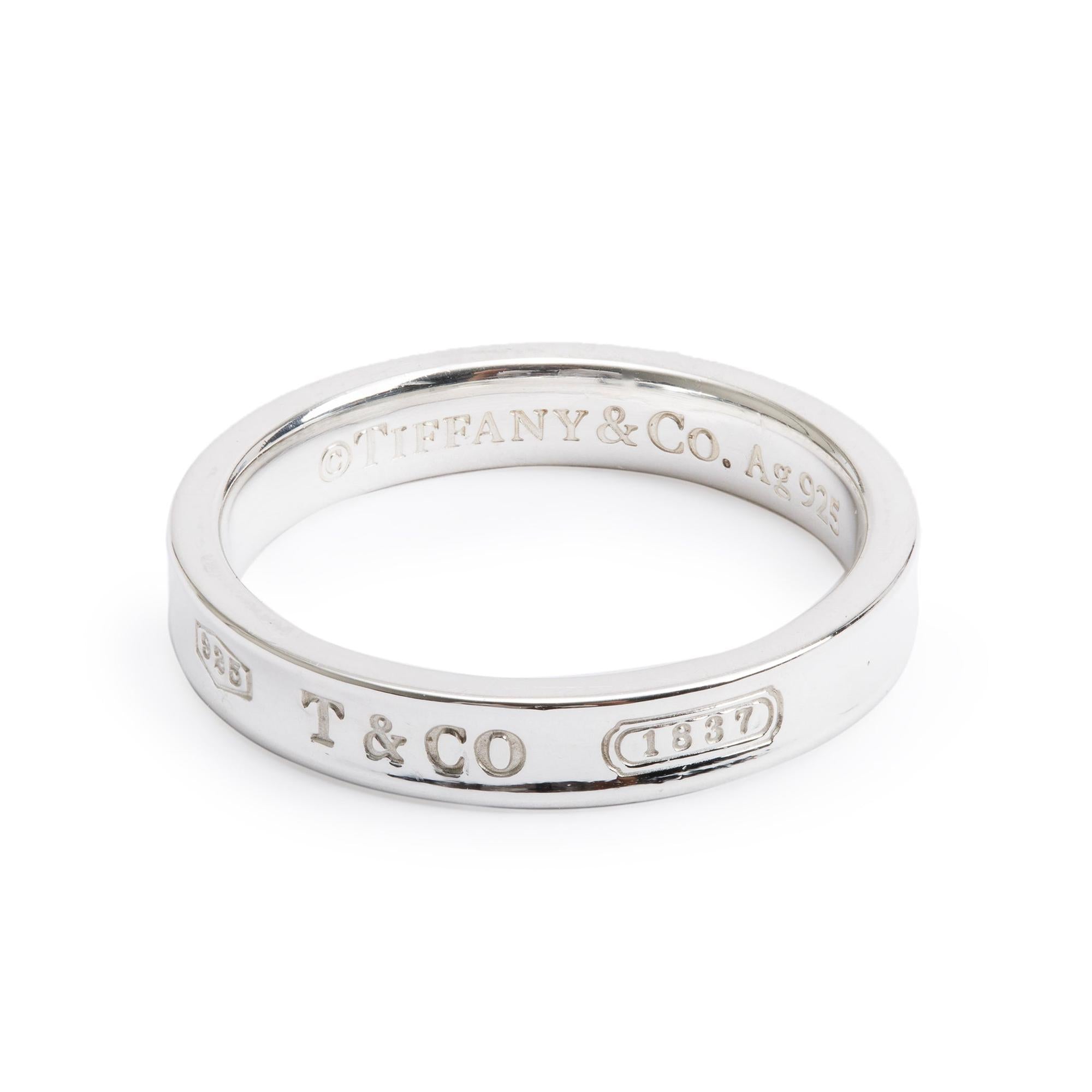 Tiffany & Co. Sterling Silver 1837 Narrow Ring, Size 9.25