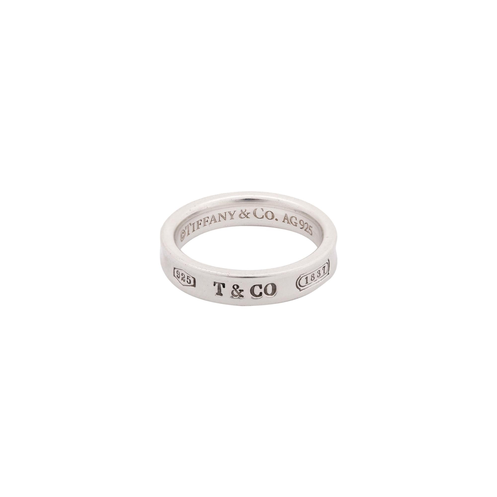Tiffany & Co. Sterling Silver 1837 Narrow Ring