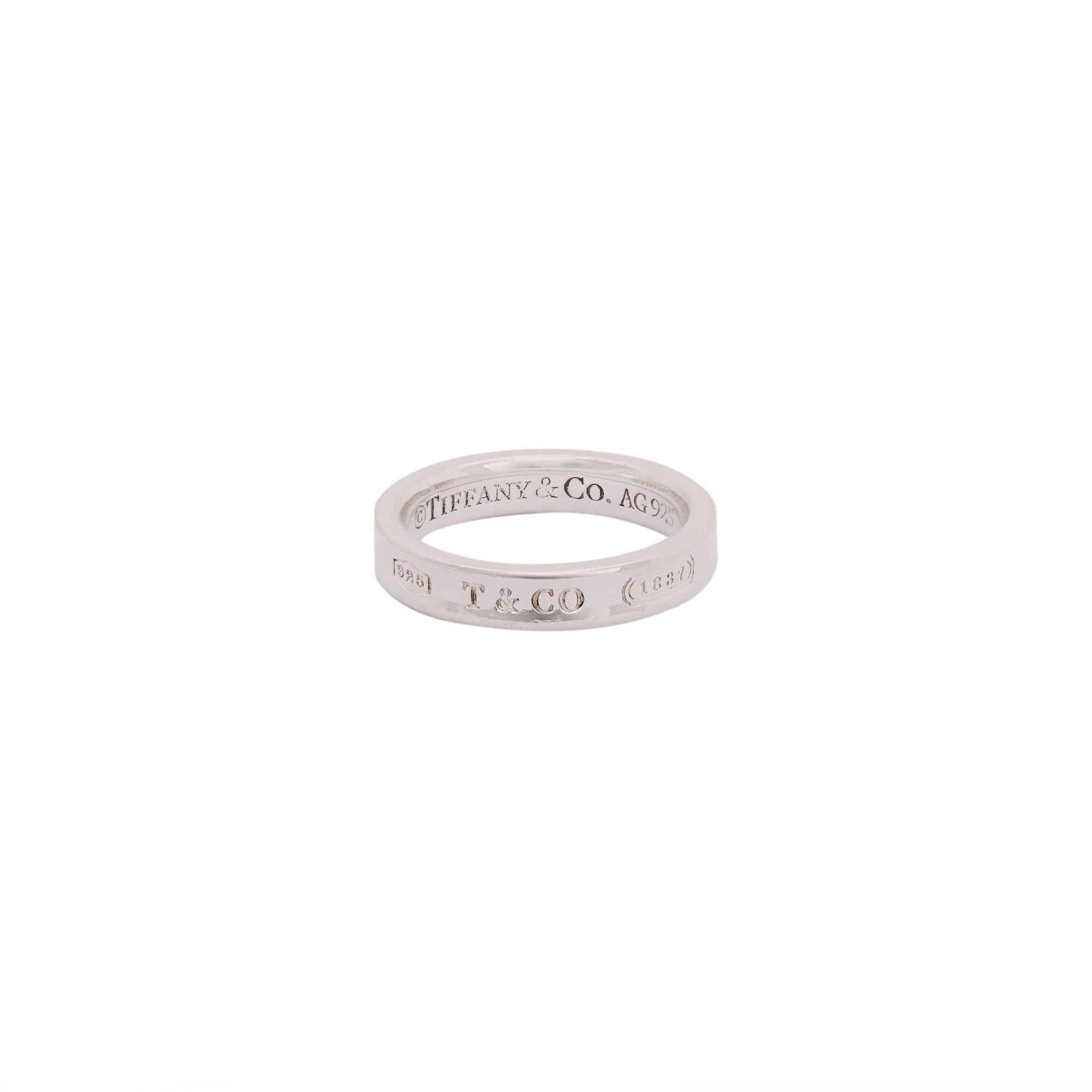 Tiffany & Co. Sterling Silver 1837 Narrow Ring