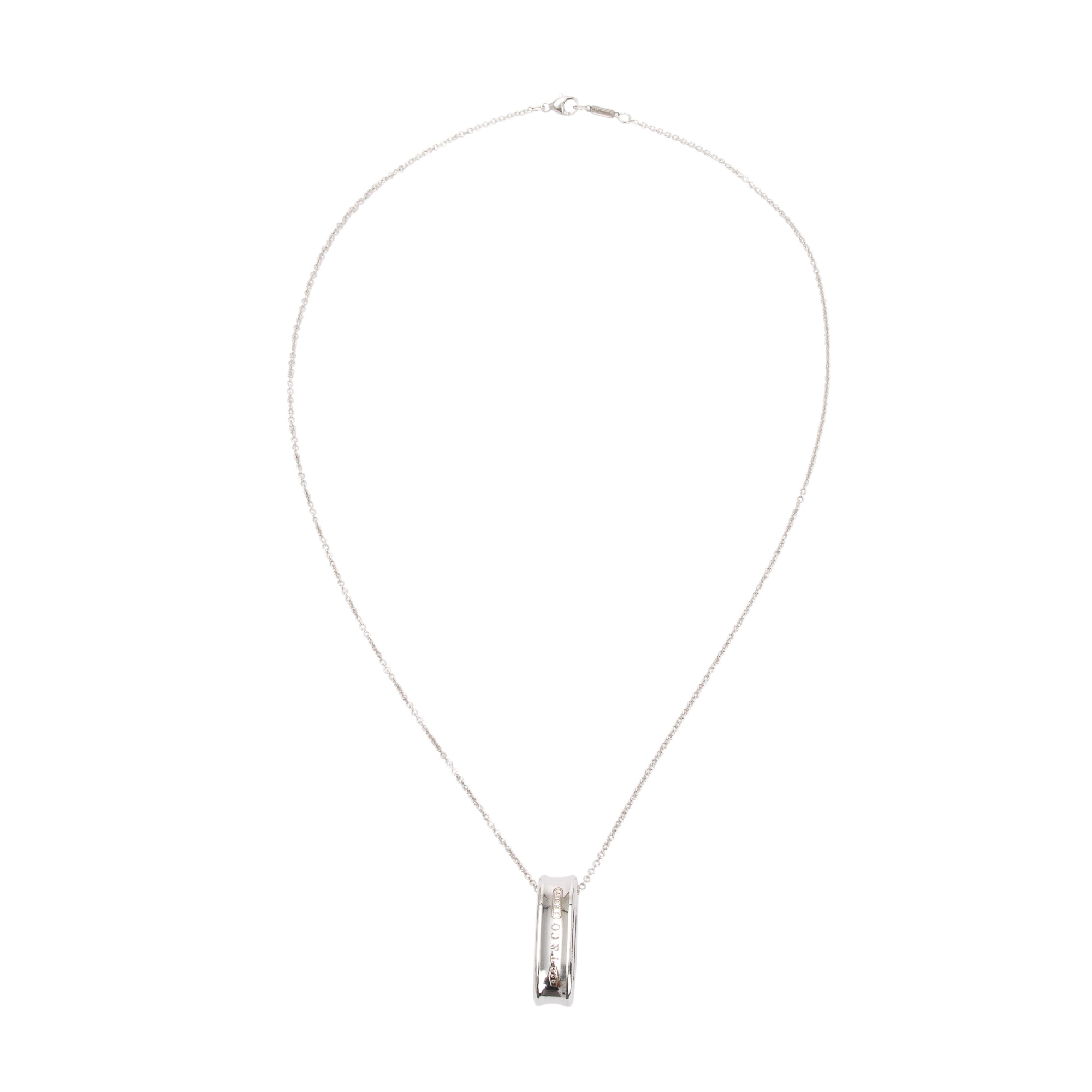 Tiffany & Co. Sterling Silver 1837 Oval Pendant Necklace