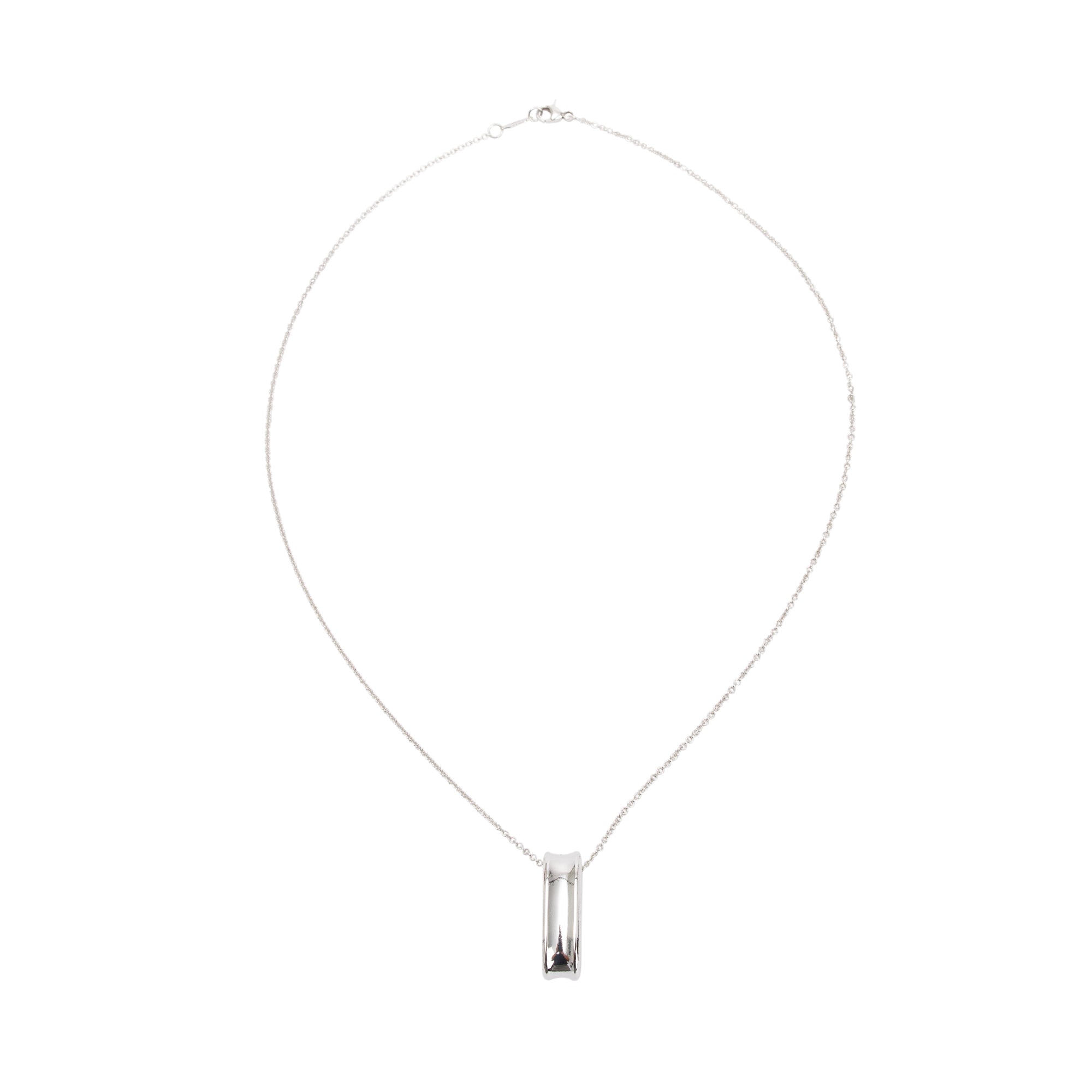 Tiffany & Co. Sterling Silver 1837 Oval Pendant Necklace
