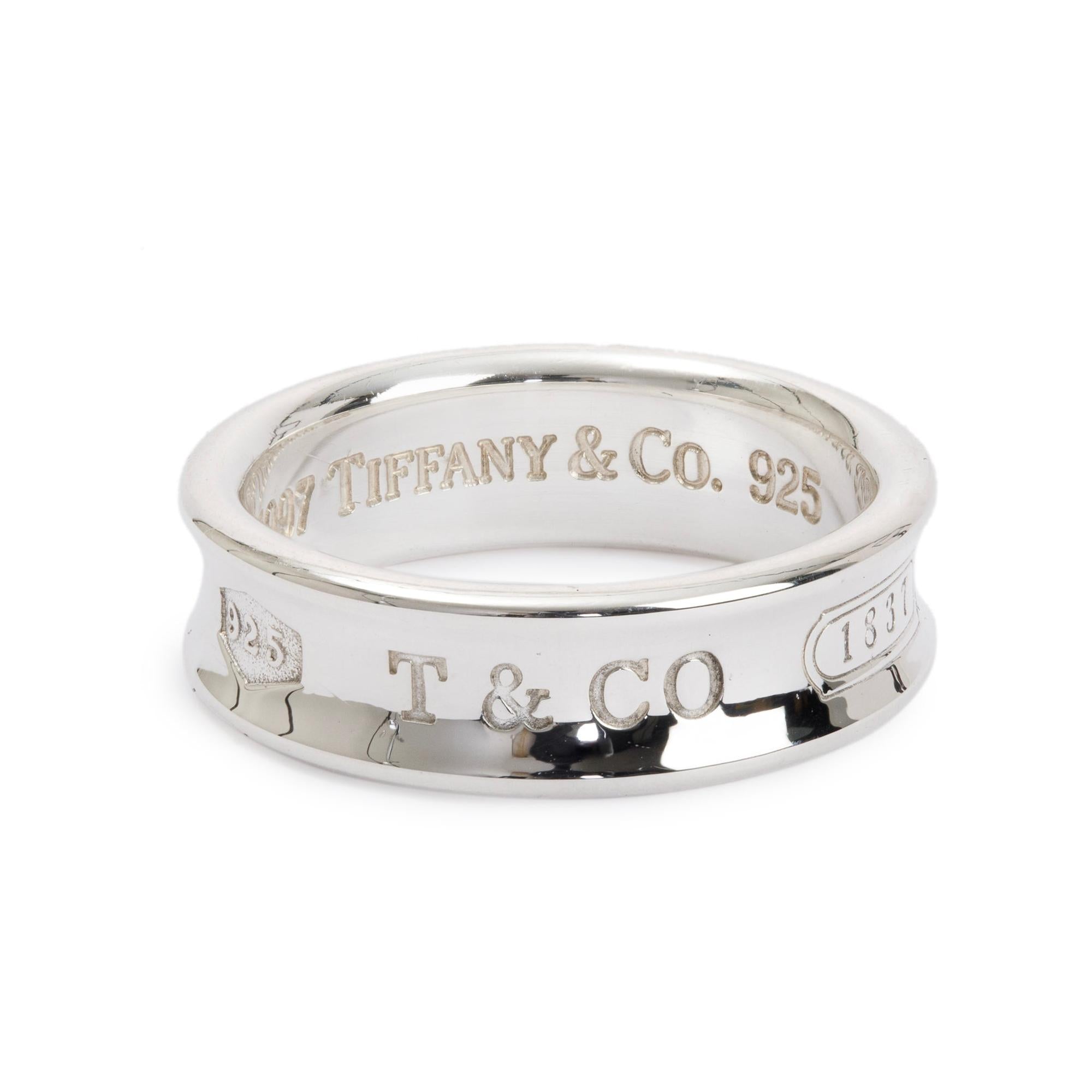 Tiffany & Co. Sterling Silver 1837 Ring, Size 10