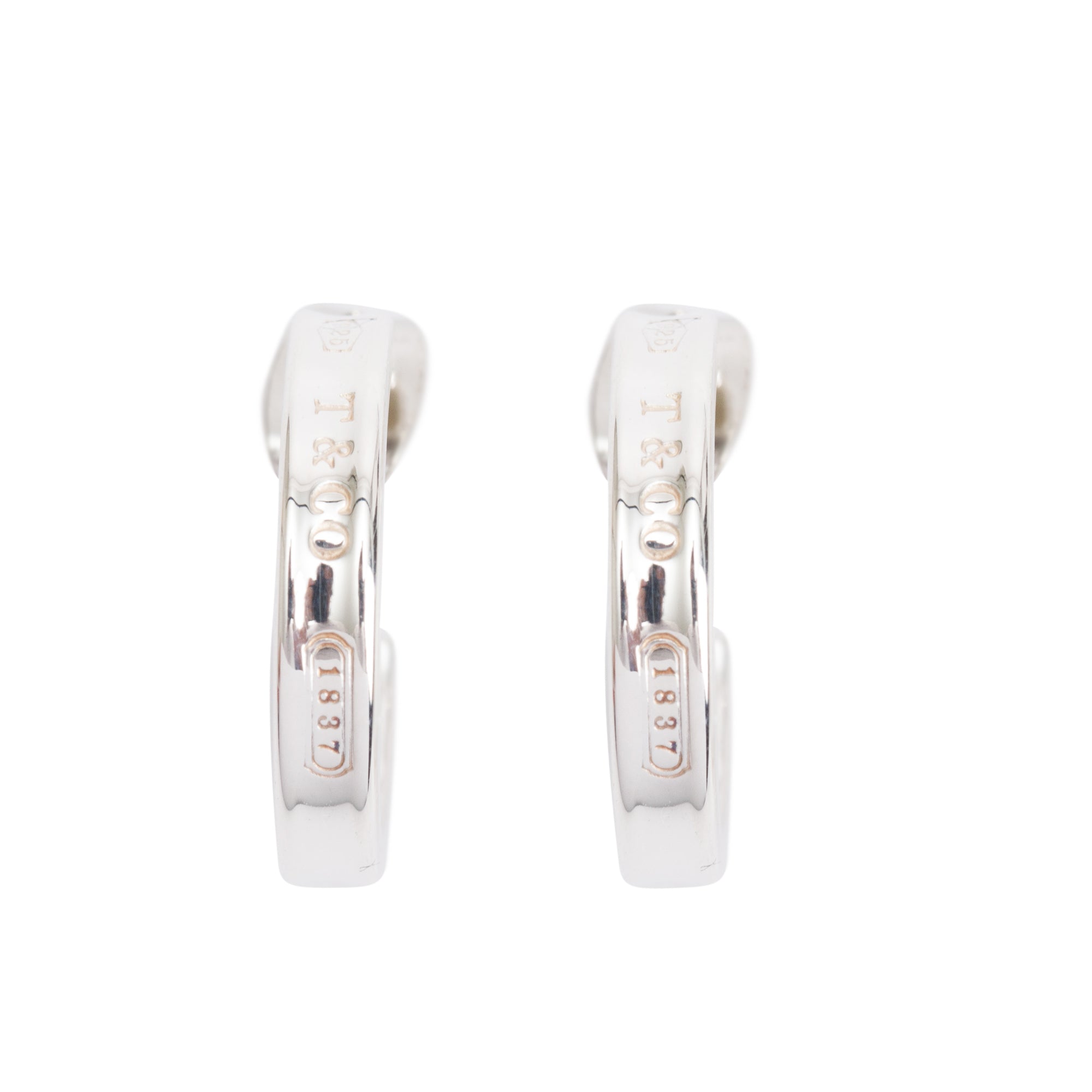 Tiffany & Co. Sterling Silver 1837 Small Hoop Earrings