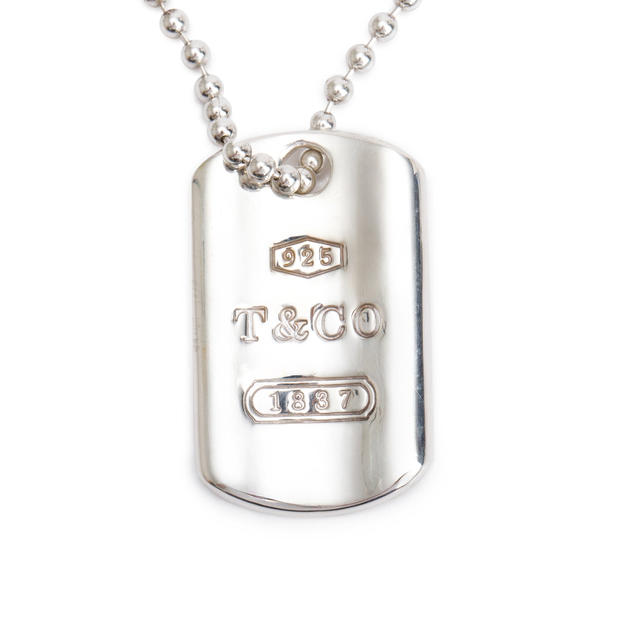 Tiffany & Co. Sterling Silver 1837 Tag Pendant Necklace