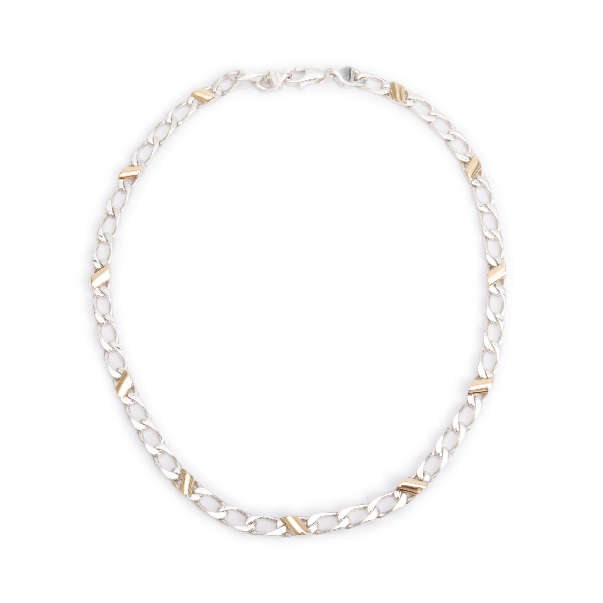 Tiffany & Co. Sterling Silver & 18k Yellow Gold Curb Link Chain Necklace