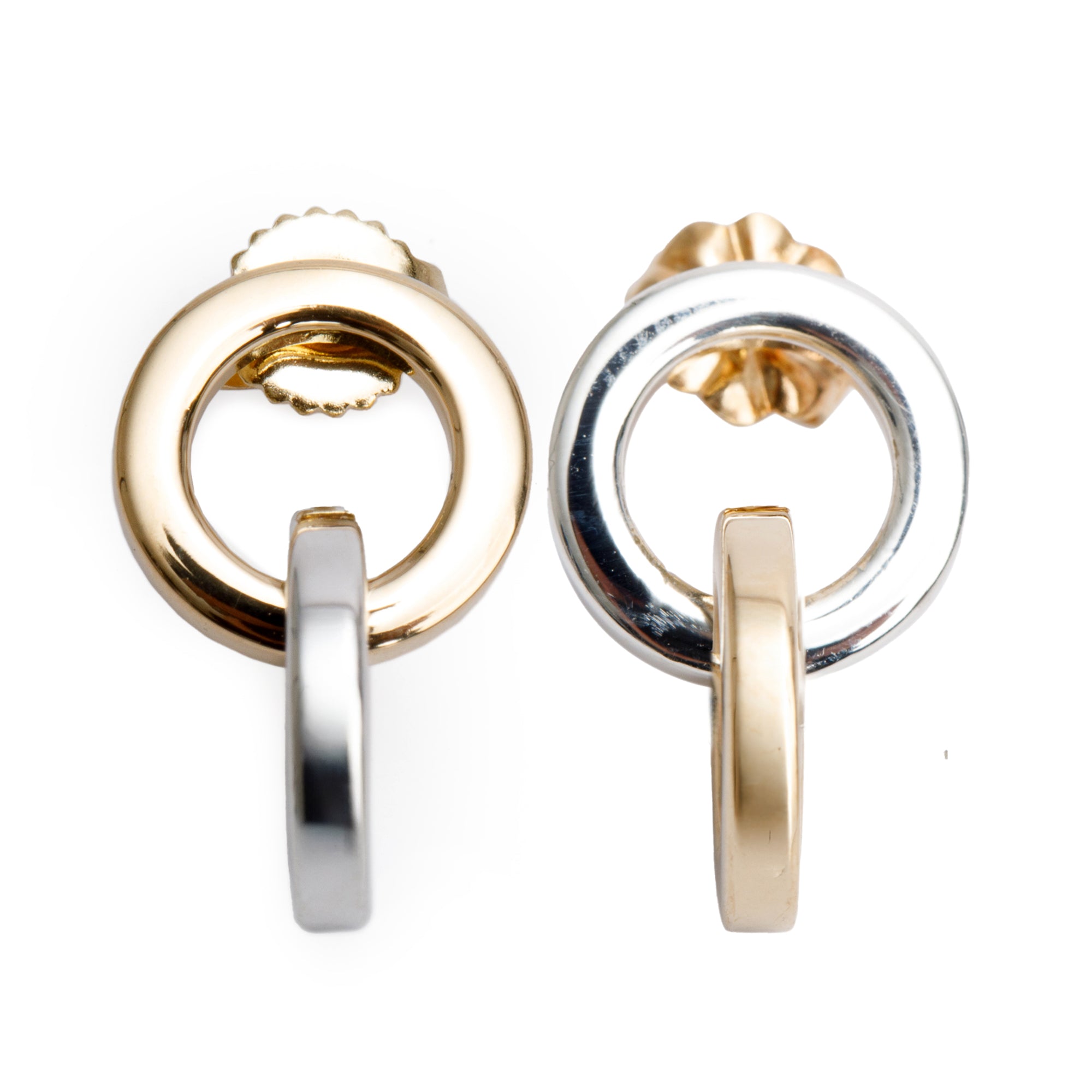 Tiffany & Co. Sterling Silver & 18k Yellow Gold Interlocking Circle Drop Earrings