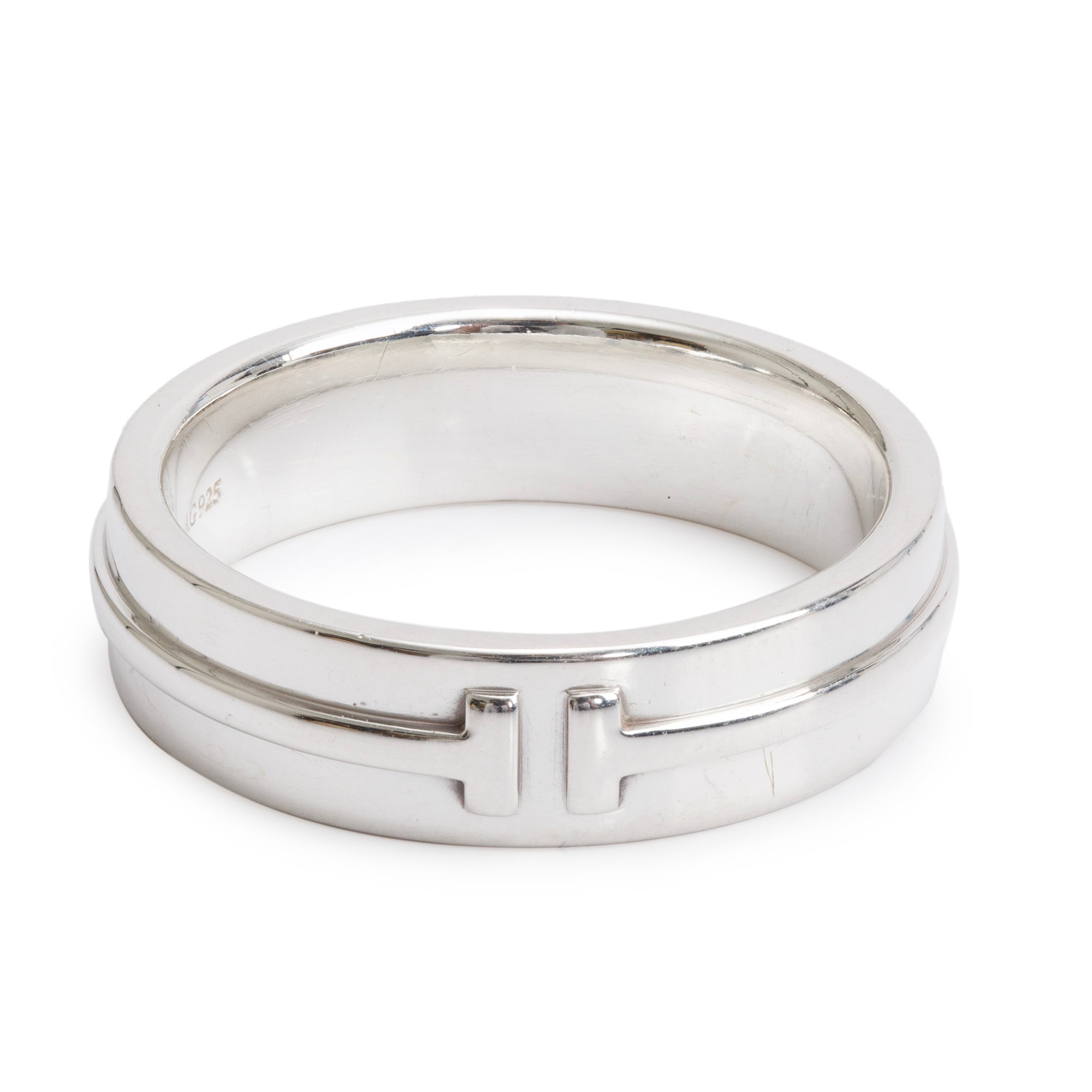 Tiffany & Co. Sterling Silver 6 MM T Narrow Ring, Size 9.25