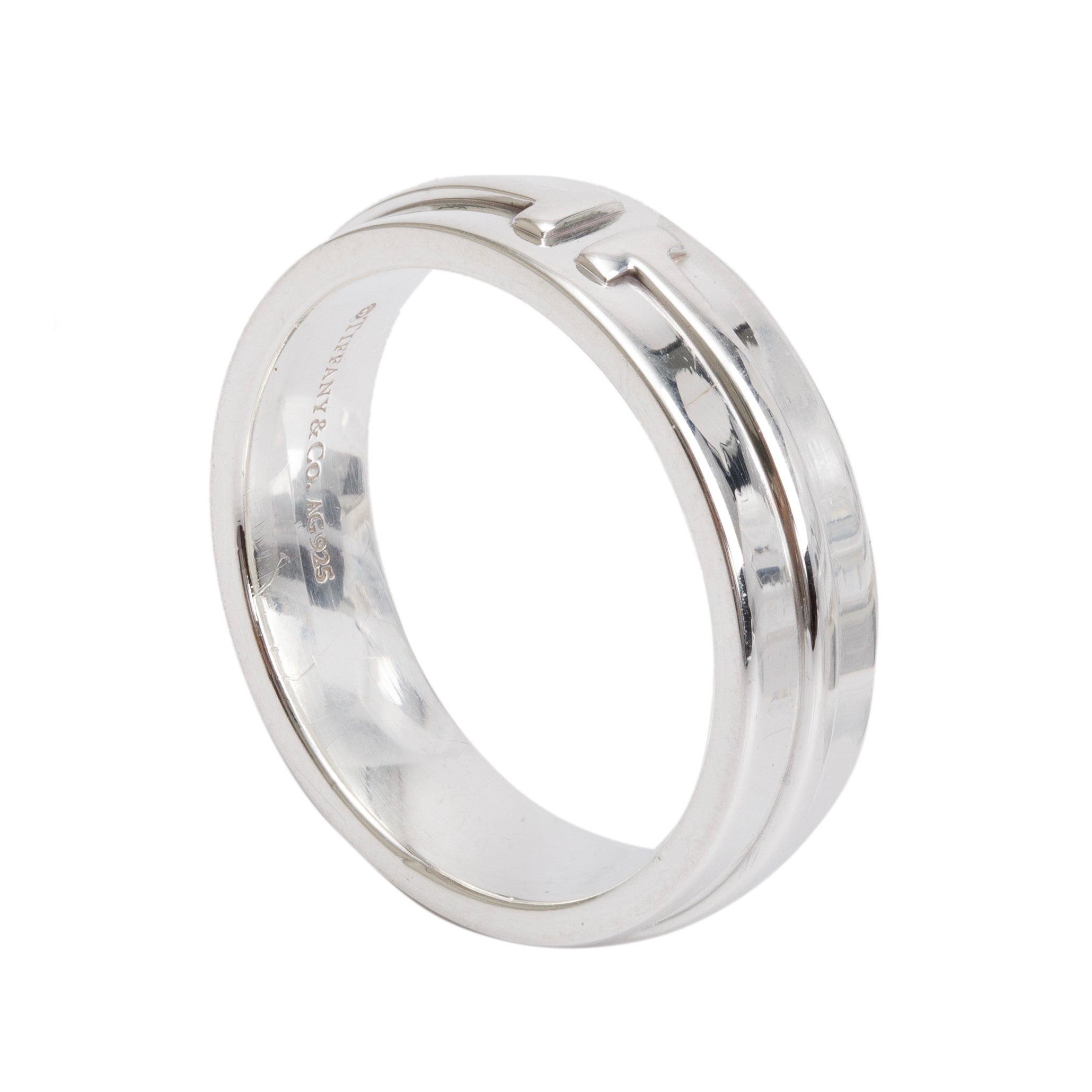 Tiffany & Co. Sterling Silver 6 MM T Narrow Ring, Size 9.25