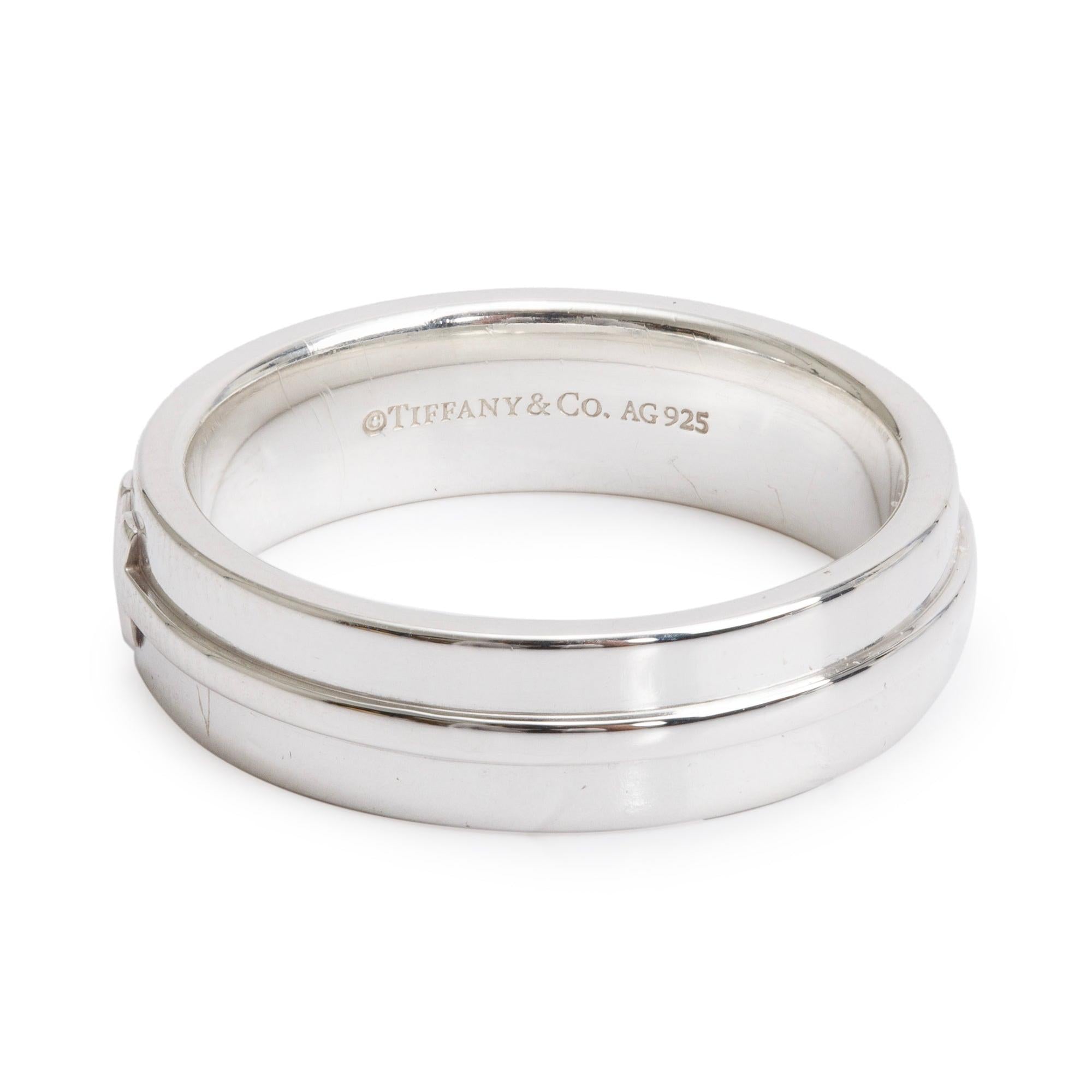 Tiffany & Co. Sterling Silver 6 MM T Narrow Ring, Size 9.25