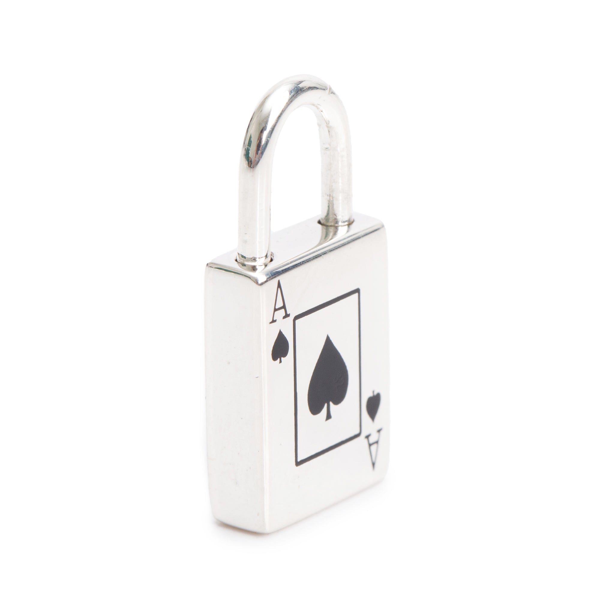 Tiffany & Co. Sterling Silver Ace of Spade Lock Charm with Black Enamel
