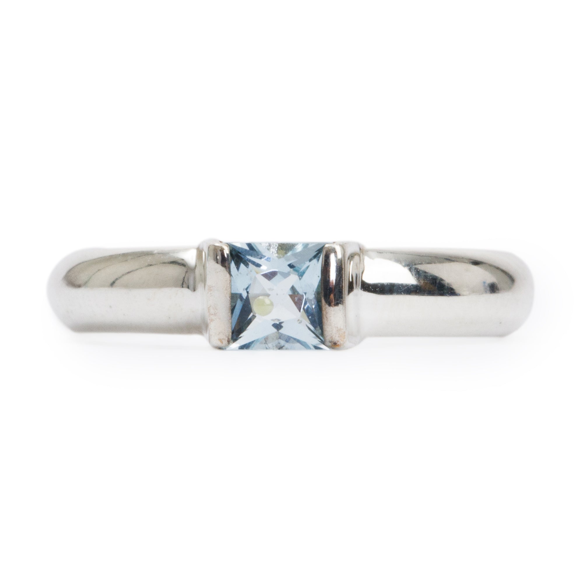 Tiffany & Co. Sterling Silver Aquamarine Cocktail Ring, Size 4.5