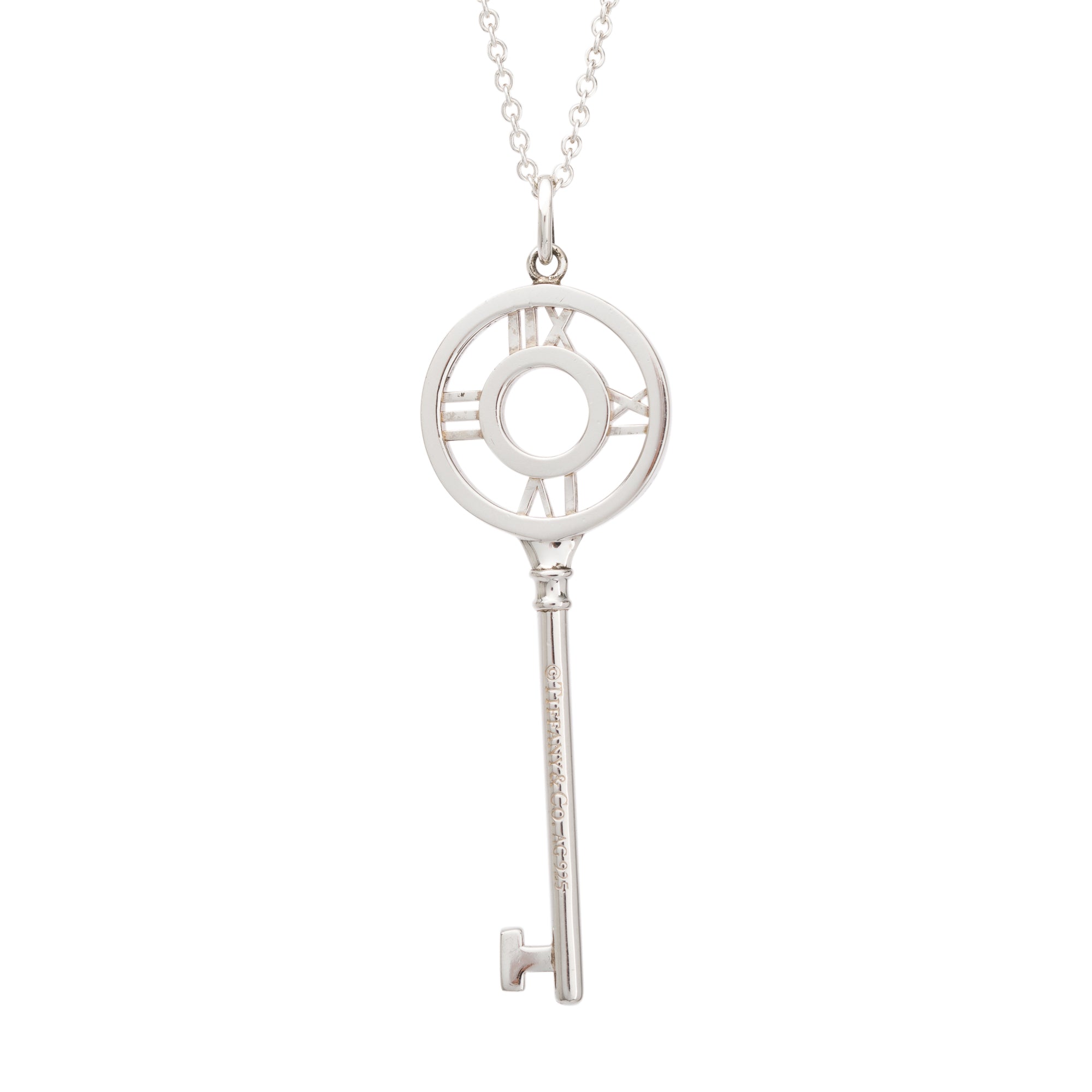 Tiffany & Co. Sterling Silver Atlas Key Pendant Necklace