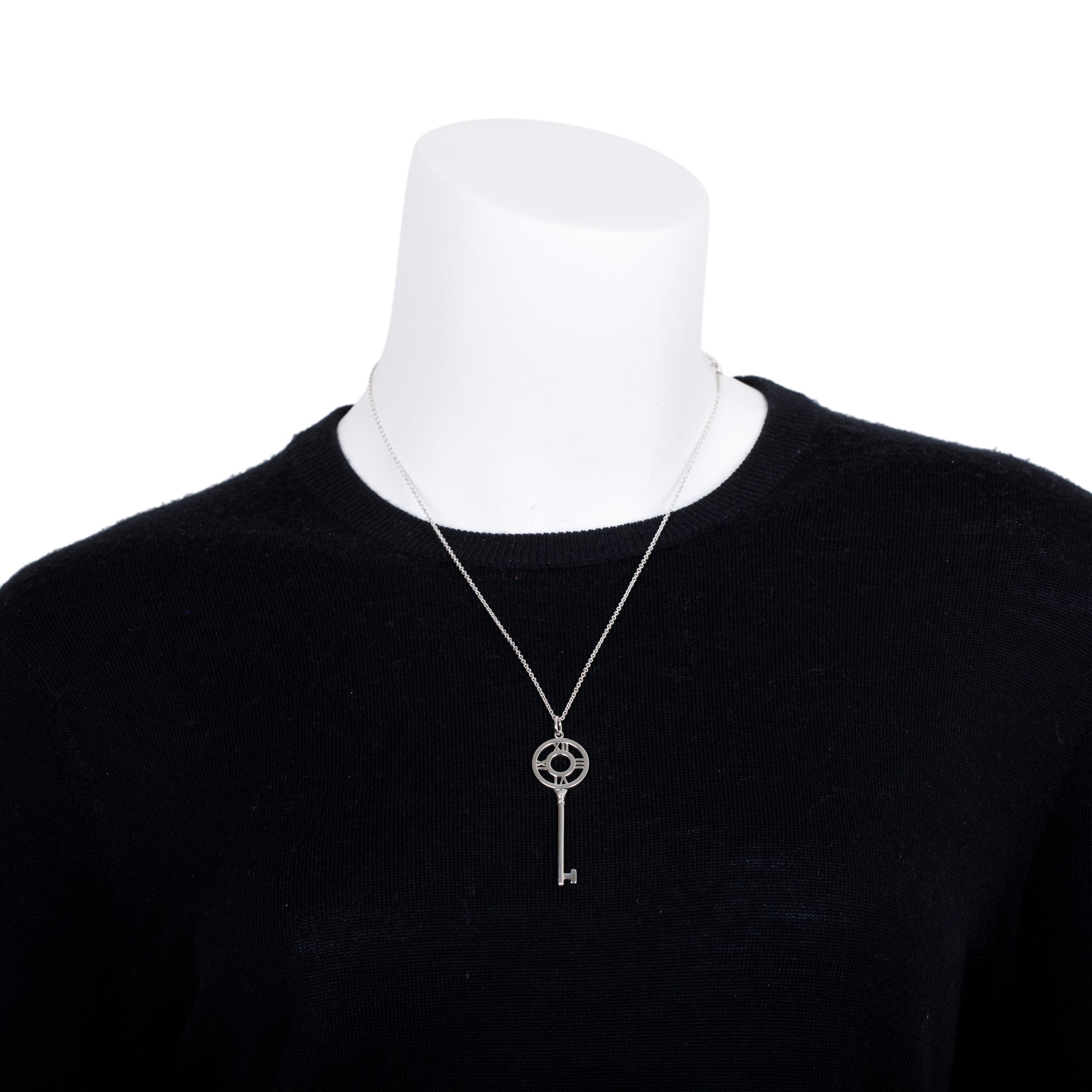 Tiffany & Co. Sterling Silver Atlas Key Pendant Necklace