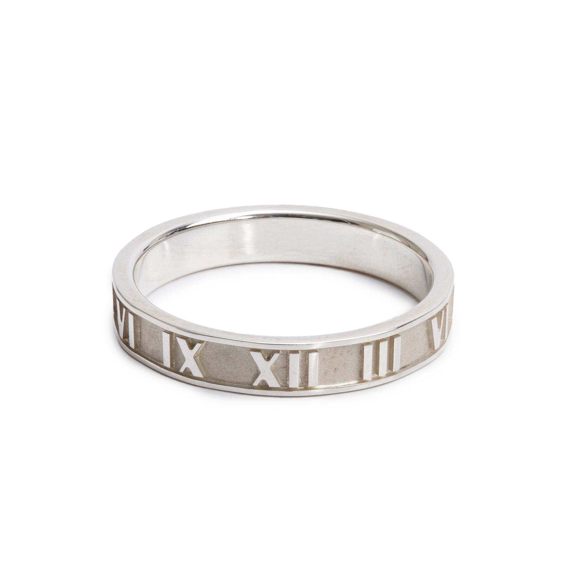 Tiffany & Co. Sterling Silver Atlas Narrow Band, Ring Size 10