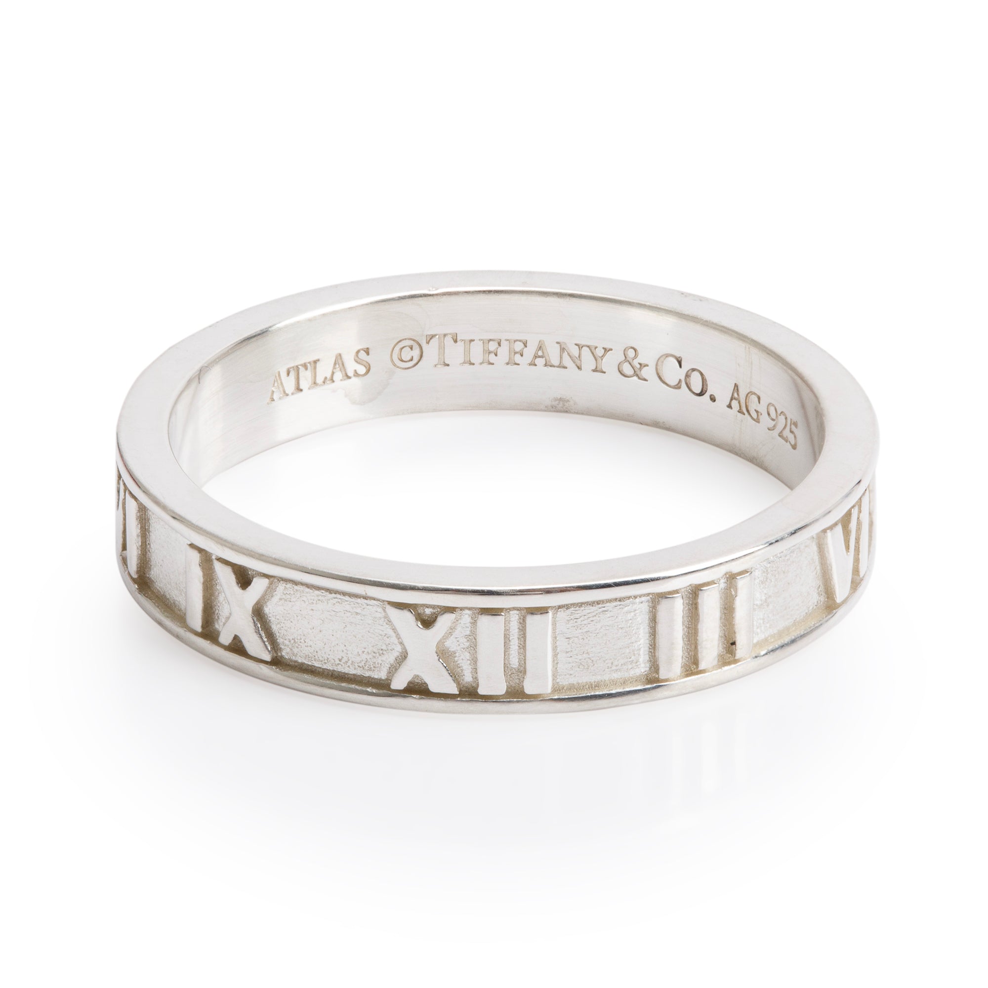 Tiffany & Co. Sterling Silver Atlas Narrow Band, Ring Size 8.25