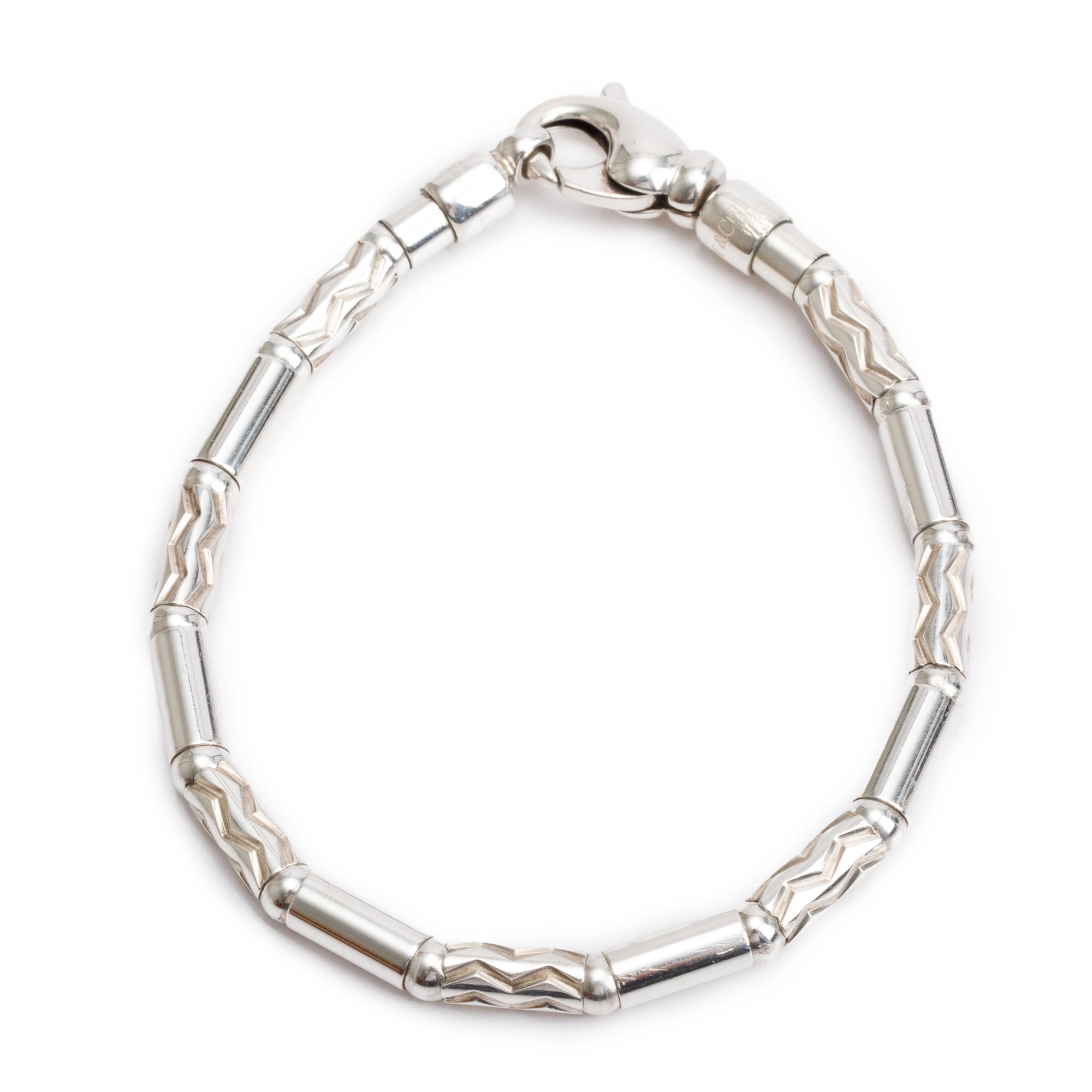 Tiffany & Co. Sterling Silver Aztec Zig Zag Link Bracelet