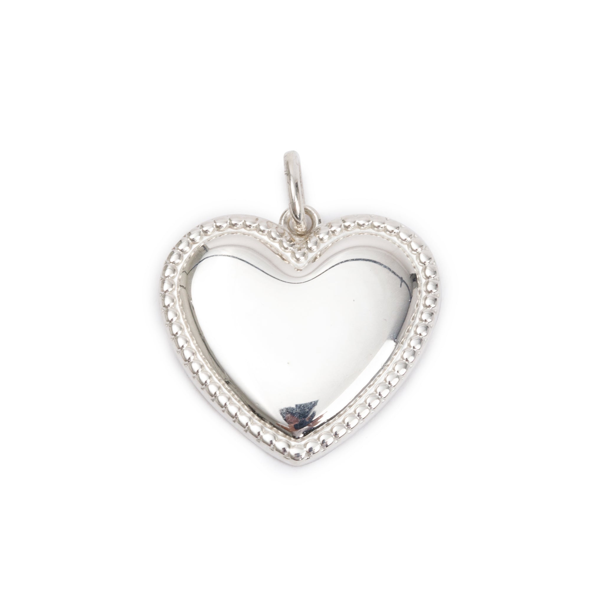 Tiffany & Co. Sterling Silver Beaded Edge Heart Charm
